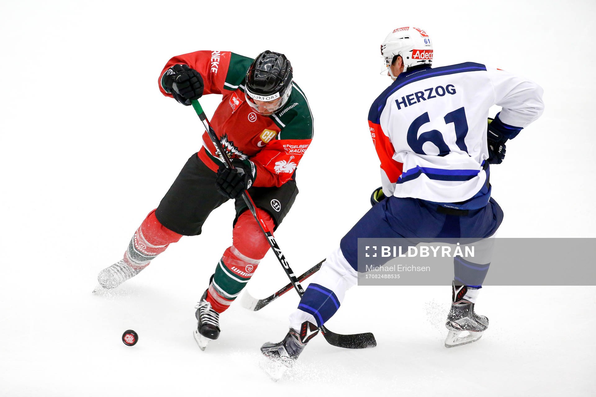 Frölundas Joel Lundqvist och Zürichs Fabrice Herzog