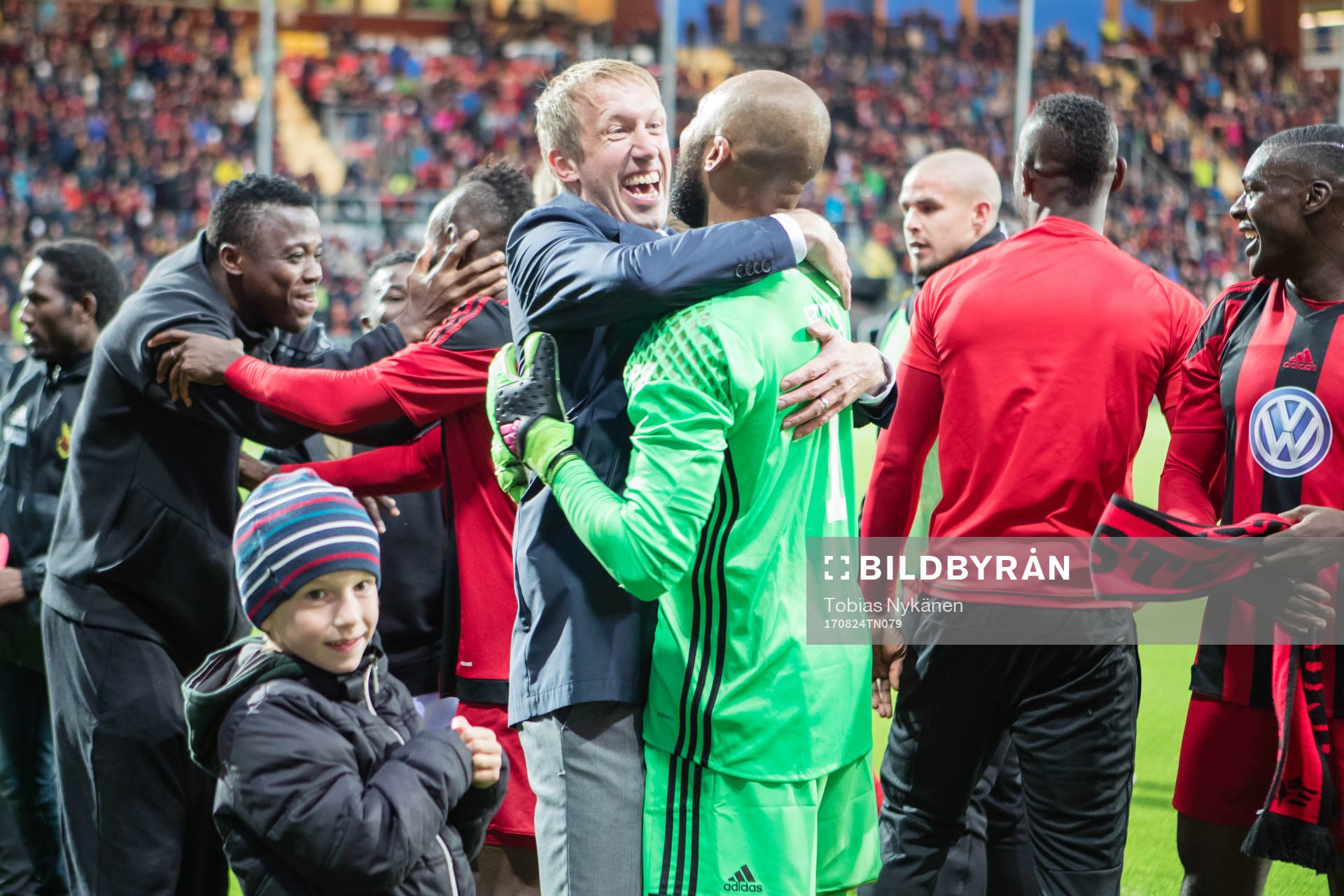Östersunds tränare Graham Potter och målvakt Aly Keita
