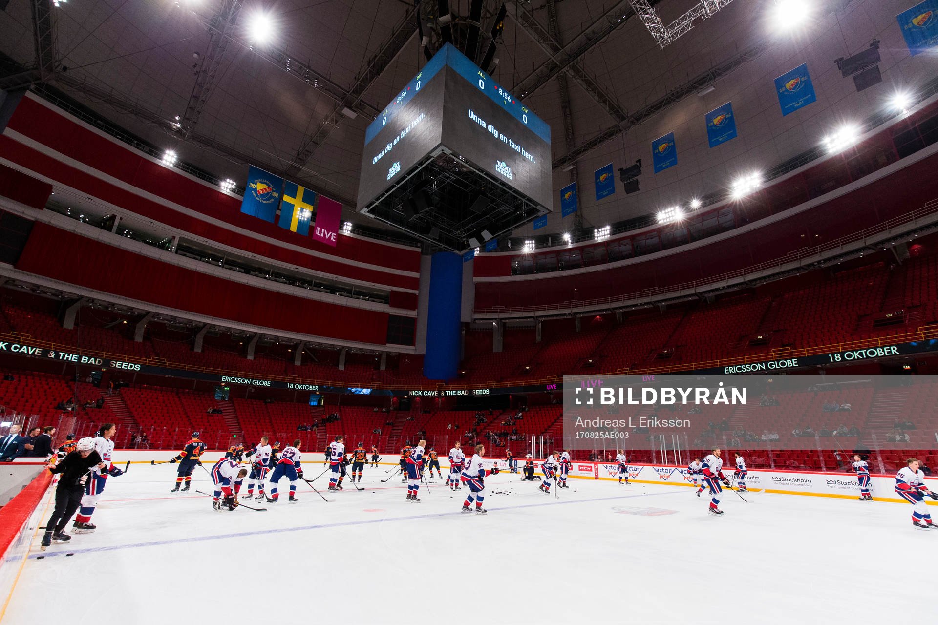 Spelarna värmer upp