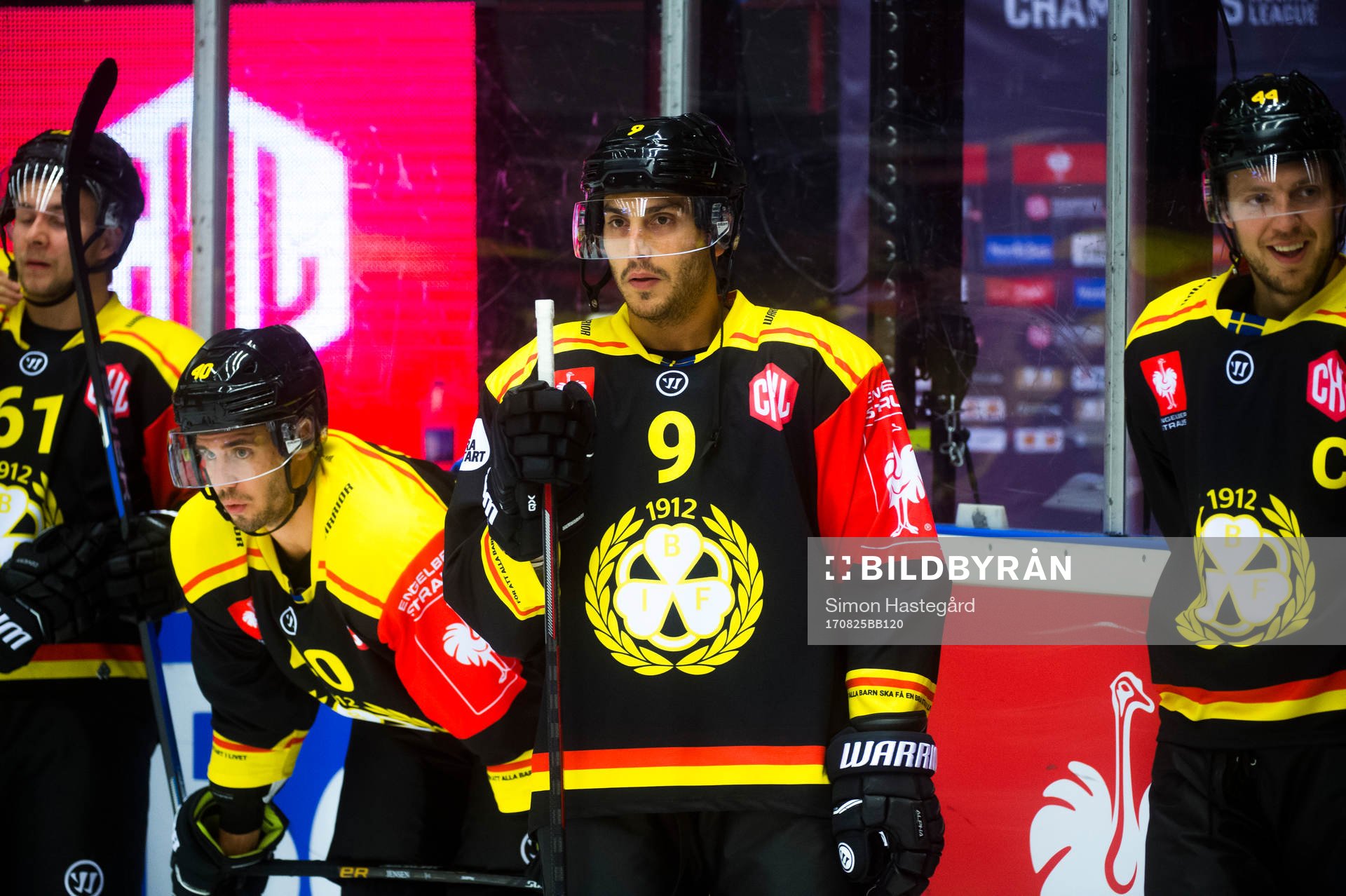 Louie Caporusso of Brynäs prior the CHL game between