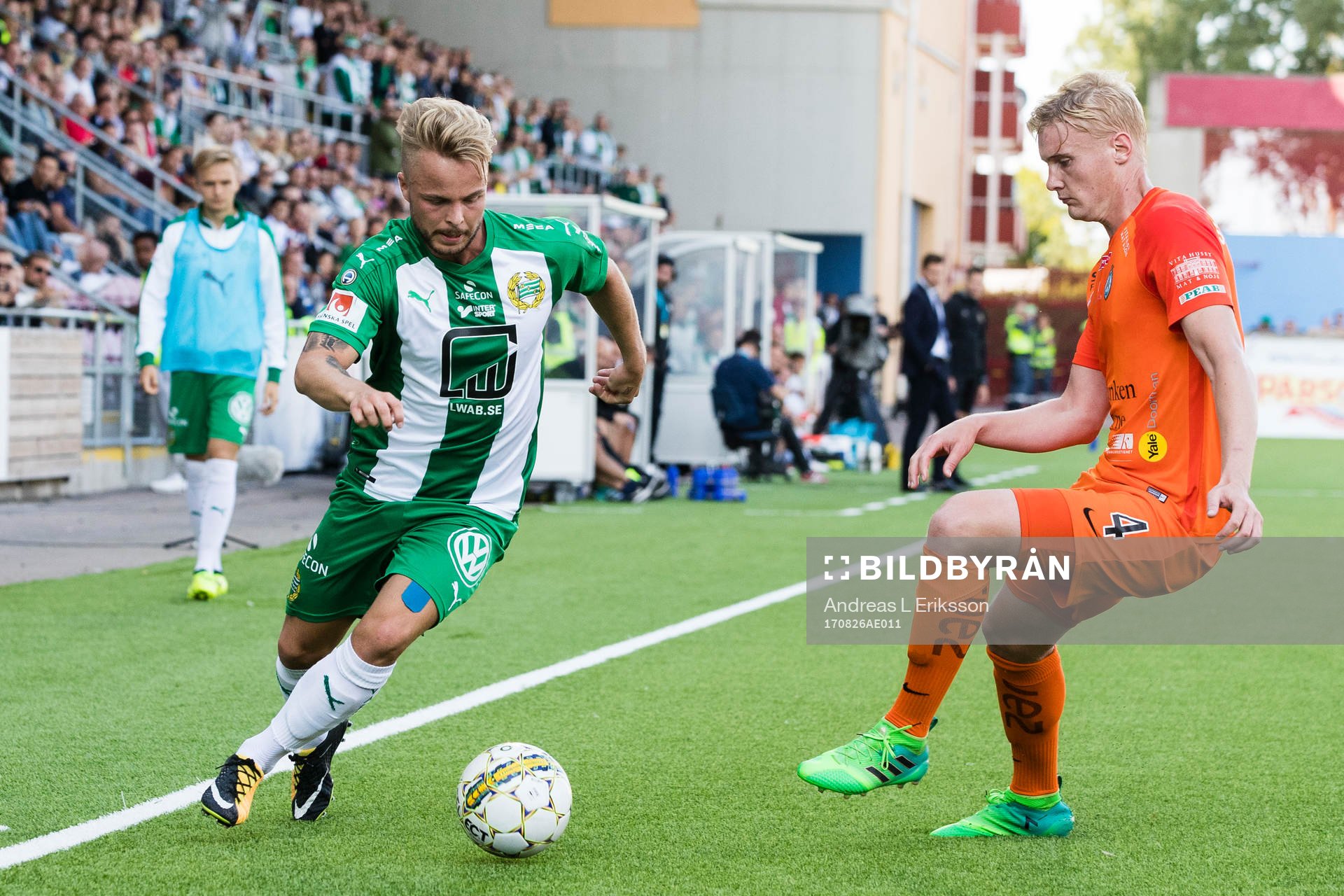 Hammarbys Sander Svendsen och AFC Eskilstunas Ludvig Öhman