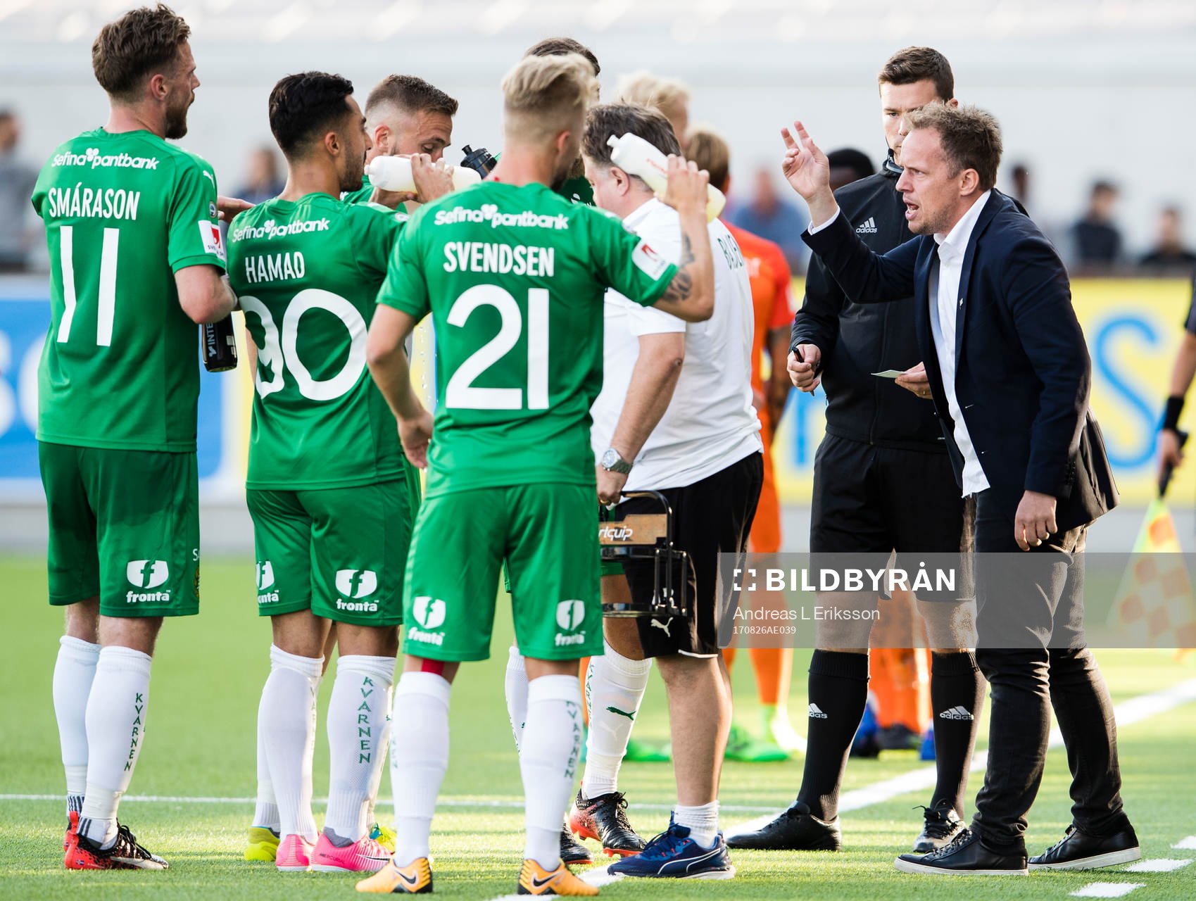 Hammarbys Arnór Smárason, Jiloan Hamad, Sander Svendsen
