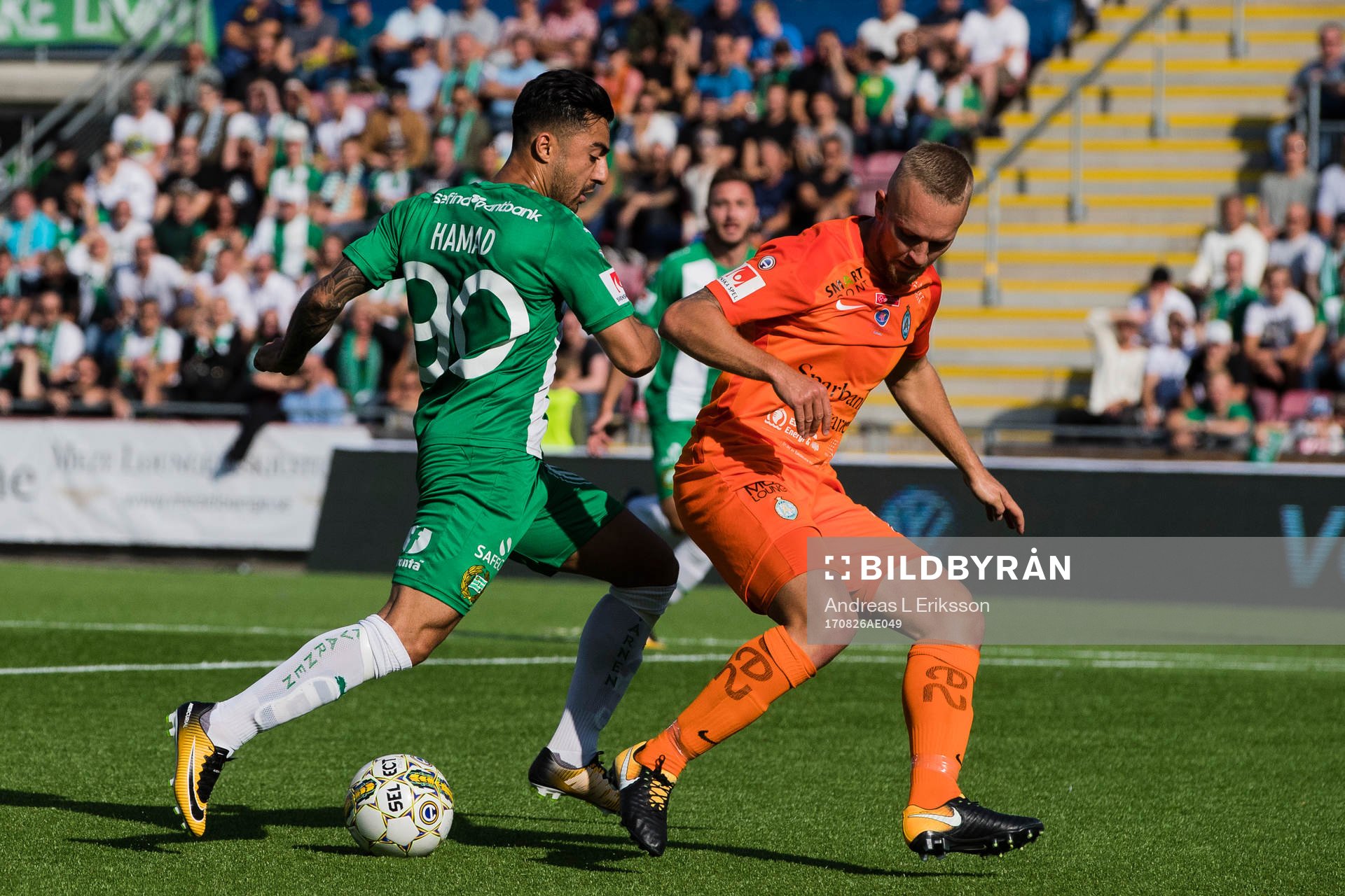 Hammarbys Jiloan Hamad och AFC Eskilstunas Ludvig Öhman