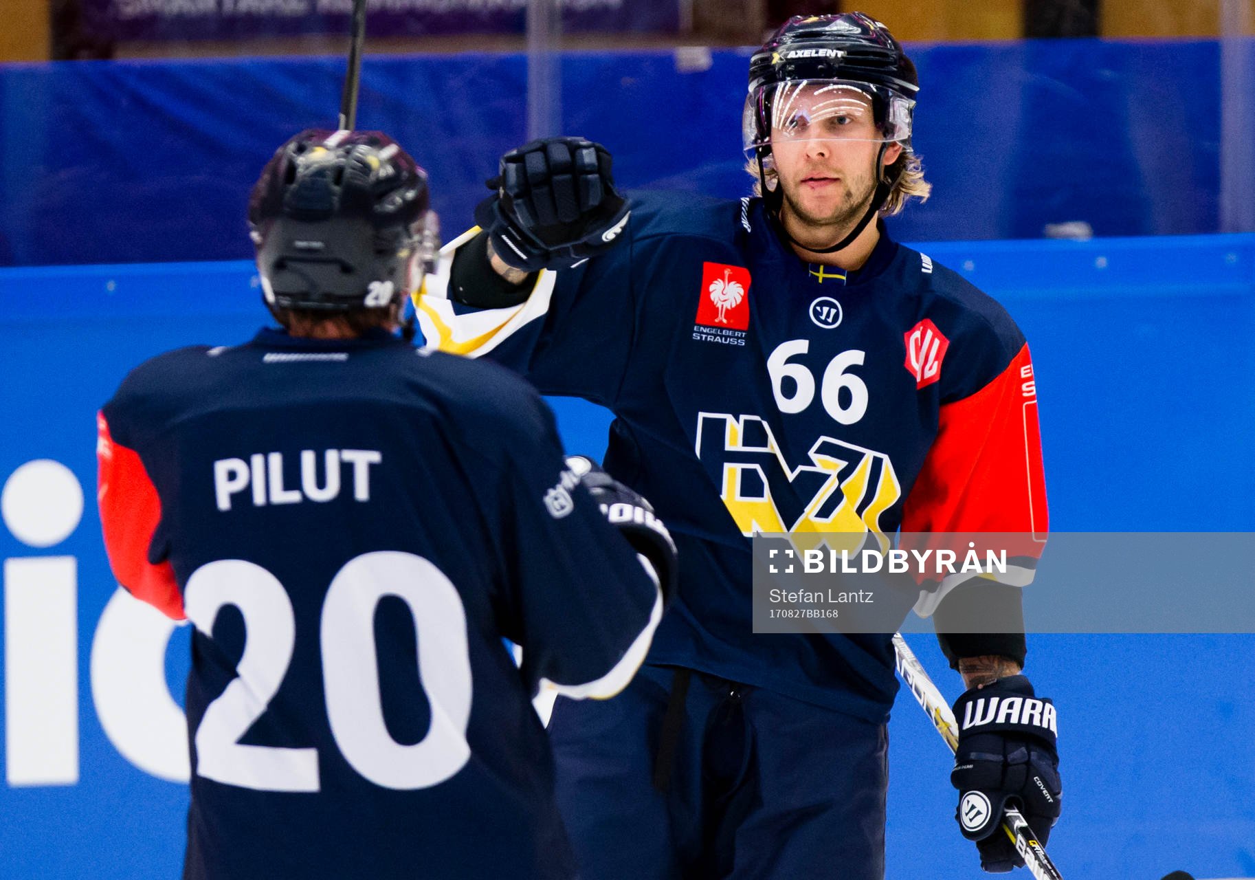 Alexander Ytterell of HV71 celebrates