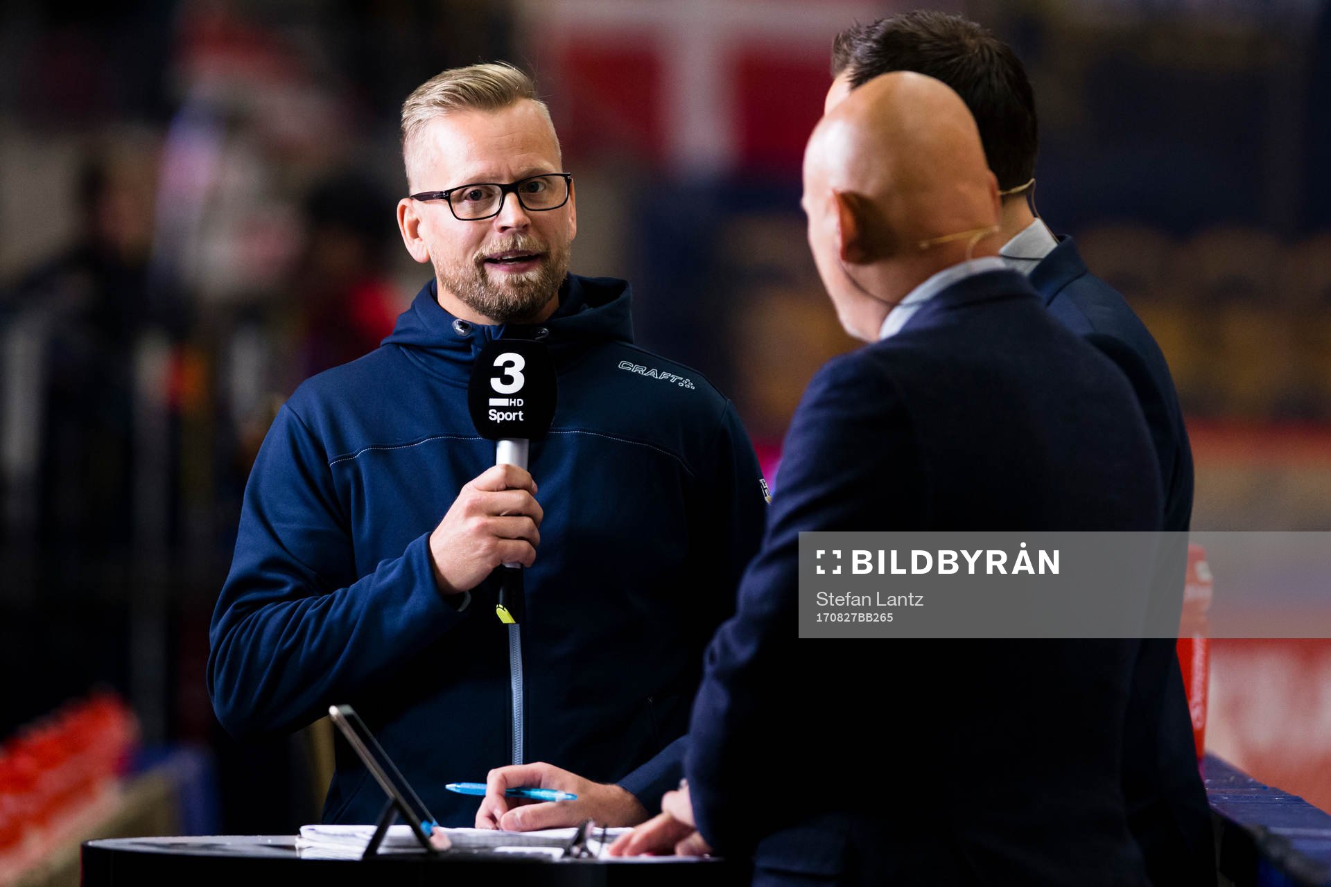 Johan Davidsson head of sports of HV71 is interviewed