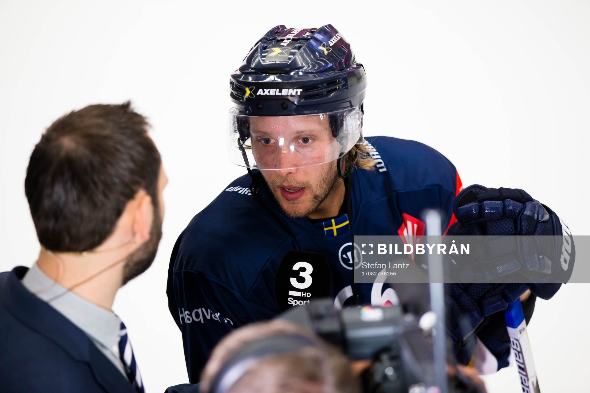 Alexander Ytterell  of HV71 is interviewed