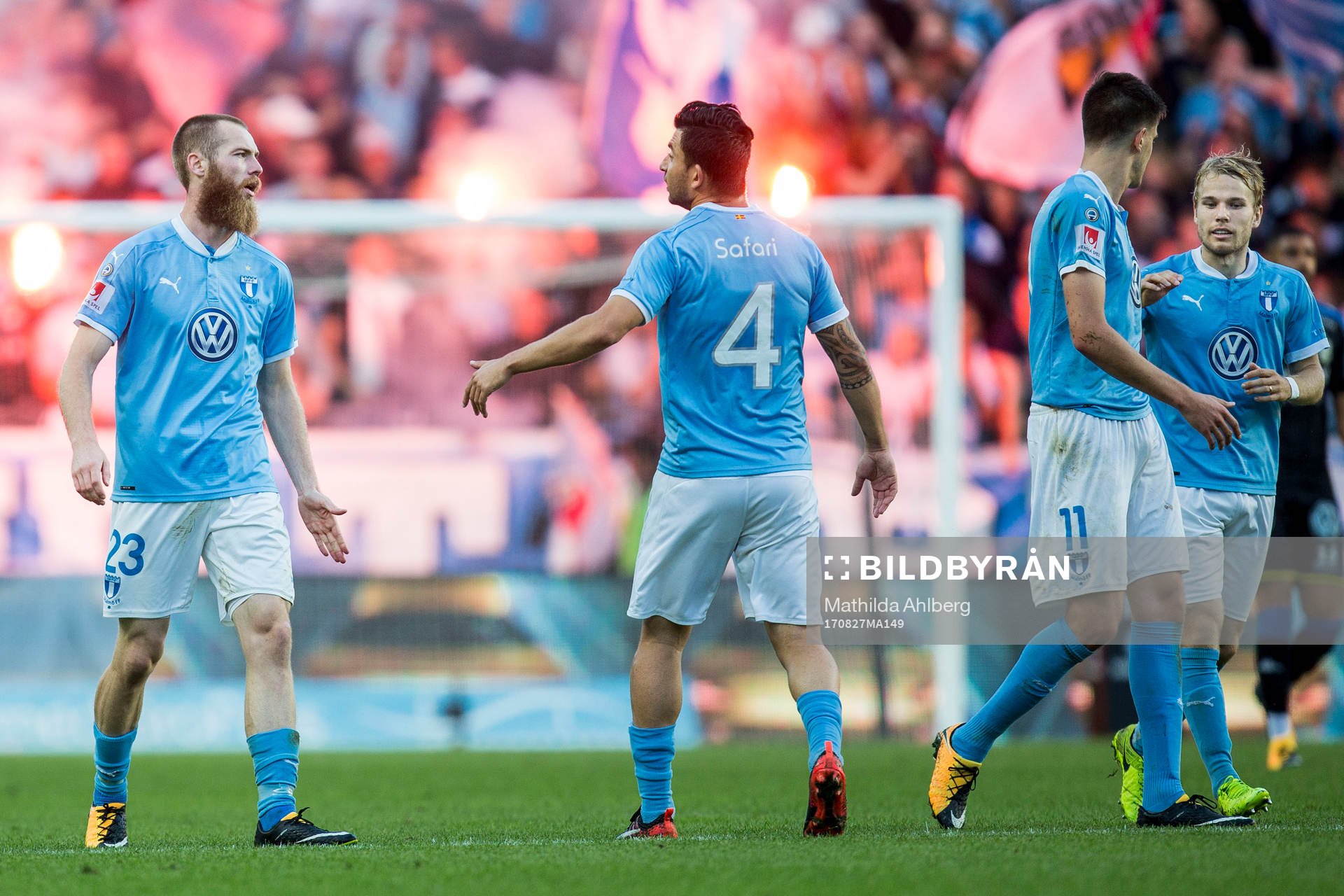 Malmö FFs Jo Inge Berget (v), Behrang Safari, Alexander