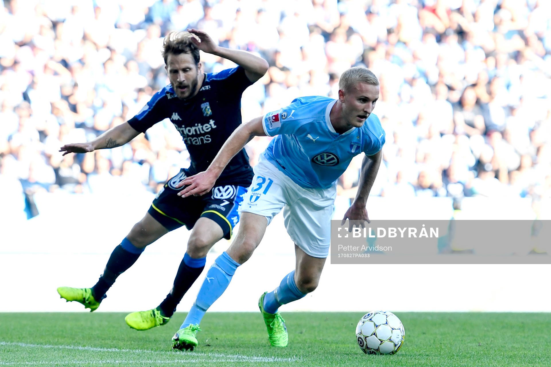 IFK Göteborgs Tobias Hysén och Malmö FFs Franz Brorsson