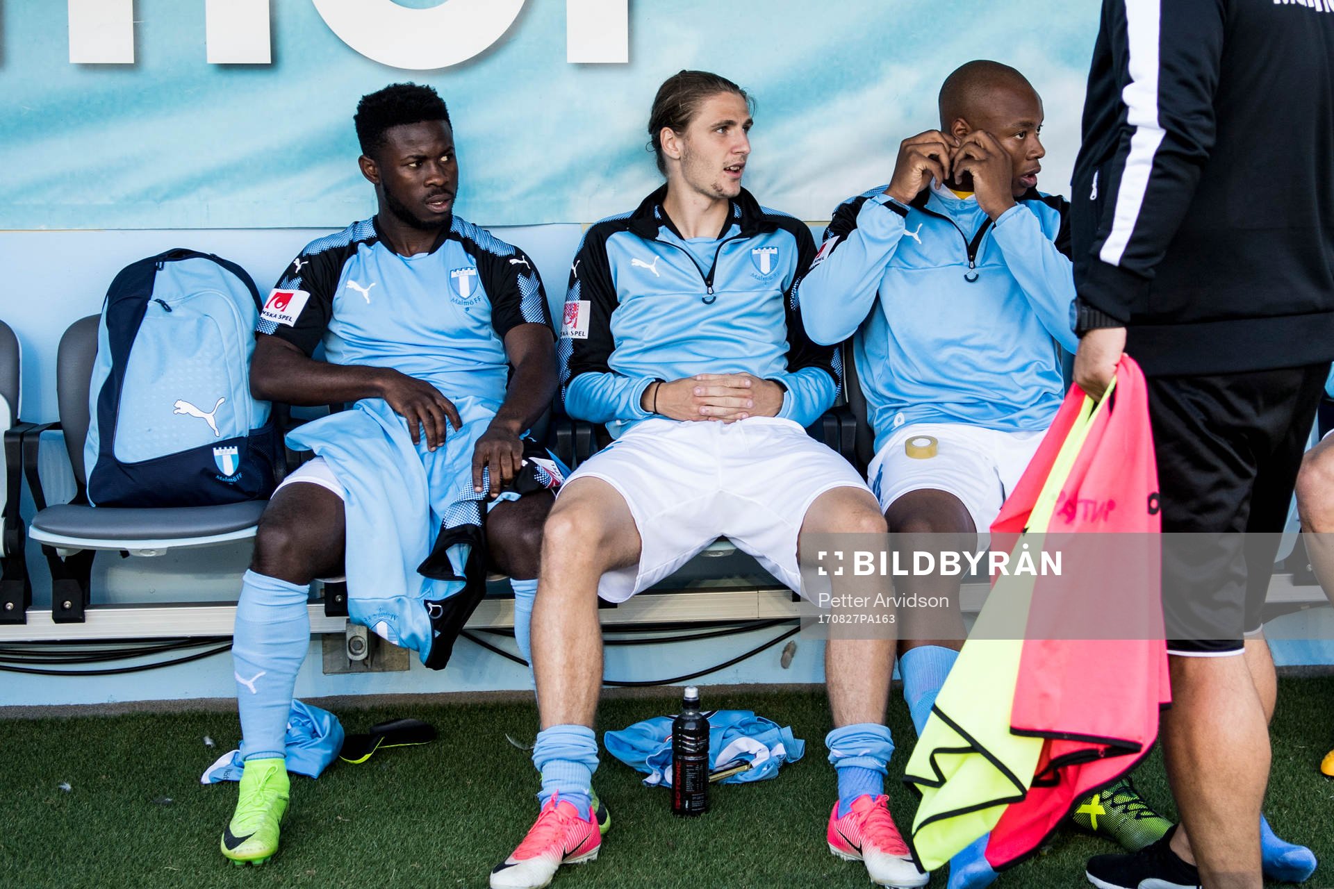Malmö FFs Kingsley Sarfo, Pawel Cibicki och Carlos