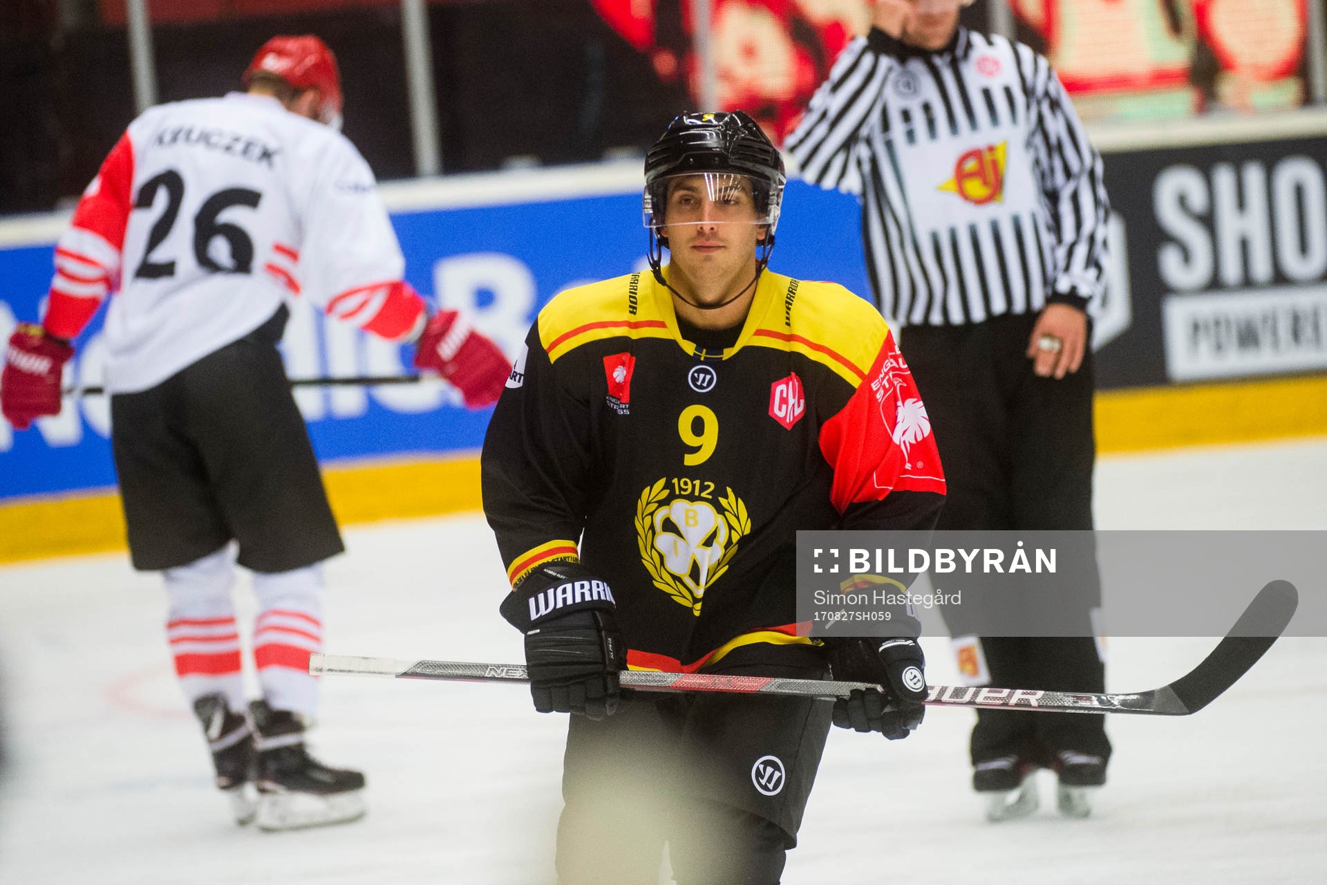 Louie Caporusso of Brynäs celebrates