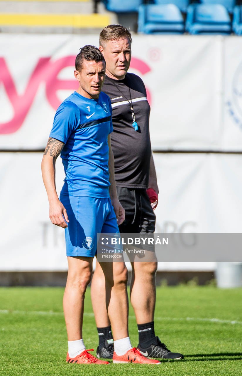 Kristian Haynes och tränare Patrick Winqvist