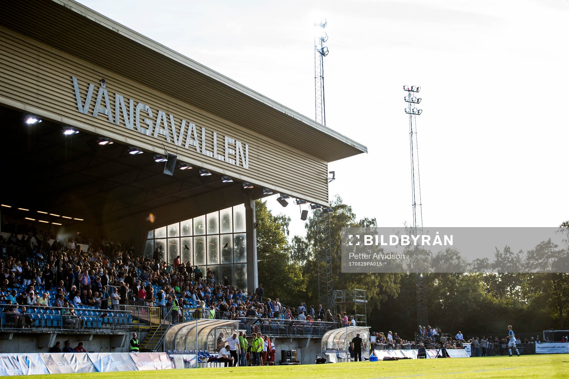 Vångavallen före en fotbollsmatch i Superettan mellan