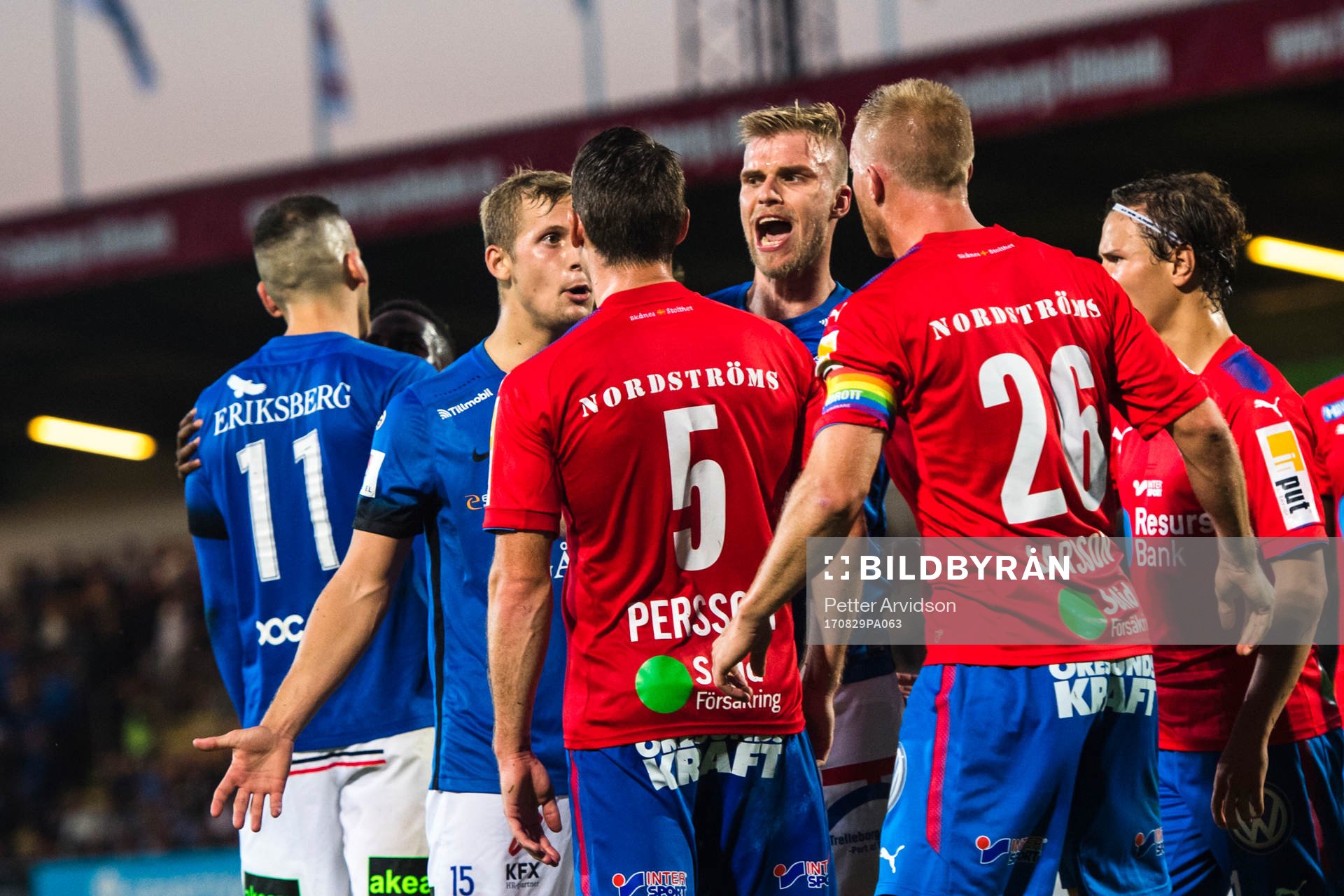 Bråk mellan Trelleborgs och Helsingborgs spelare