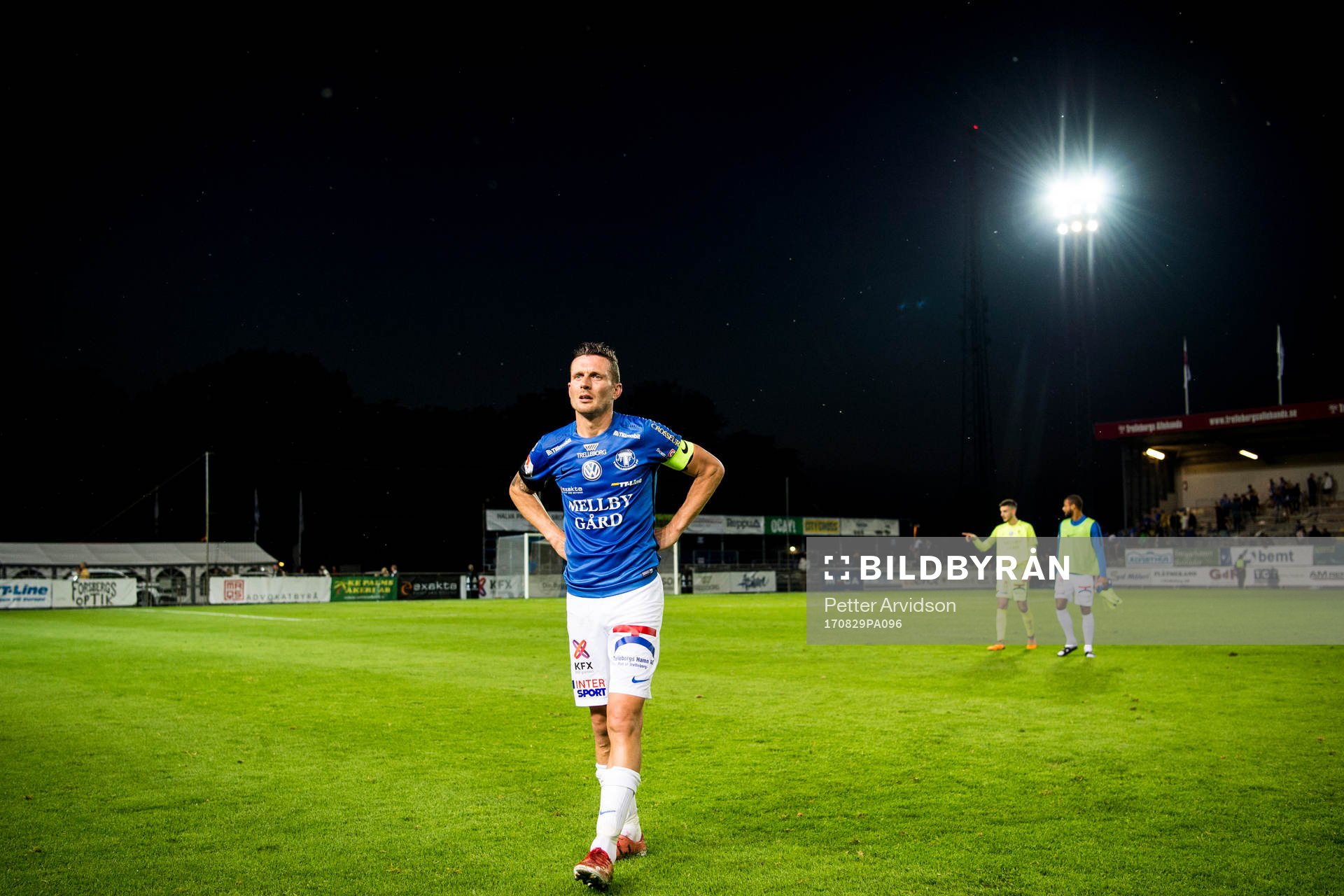 Trelleborgs Kristian Haynes deppar när han lämnar planen