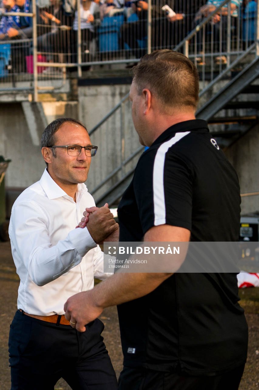 Helsingborgs tränare Per-Ola Ljung och Trelleborgs