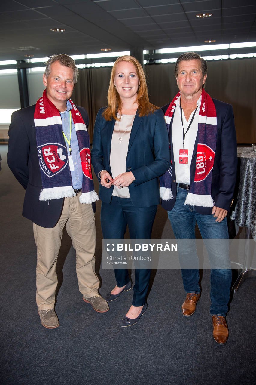 Nicklas Larsson, ordförande LB07, Annie Lööf,