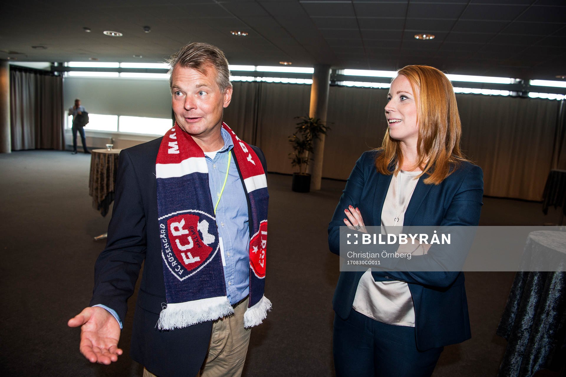 Nicklas Larsson, ordförande LB07 och Annie Lööf,