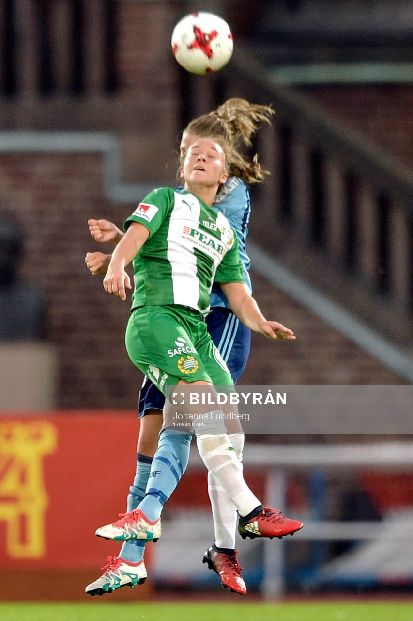 Djurgårdens Kim Sundlöv och Hammarbys Julia Zigiotti Olme