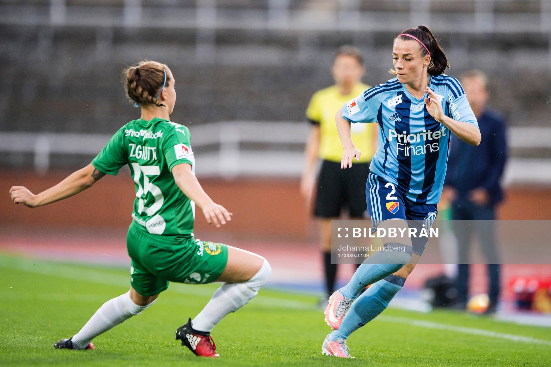 Djurgårdens Hallbera Gisladottir mot Hammarbys Julia