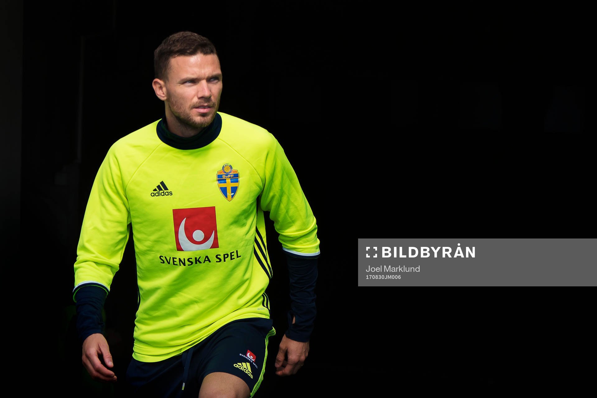 Marcus Berg på väg ut till Sveriges fotbollslandslags