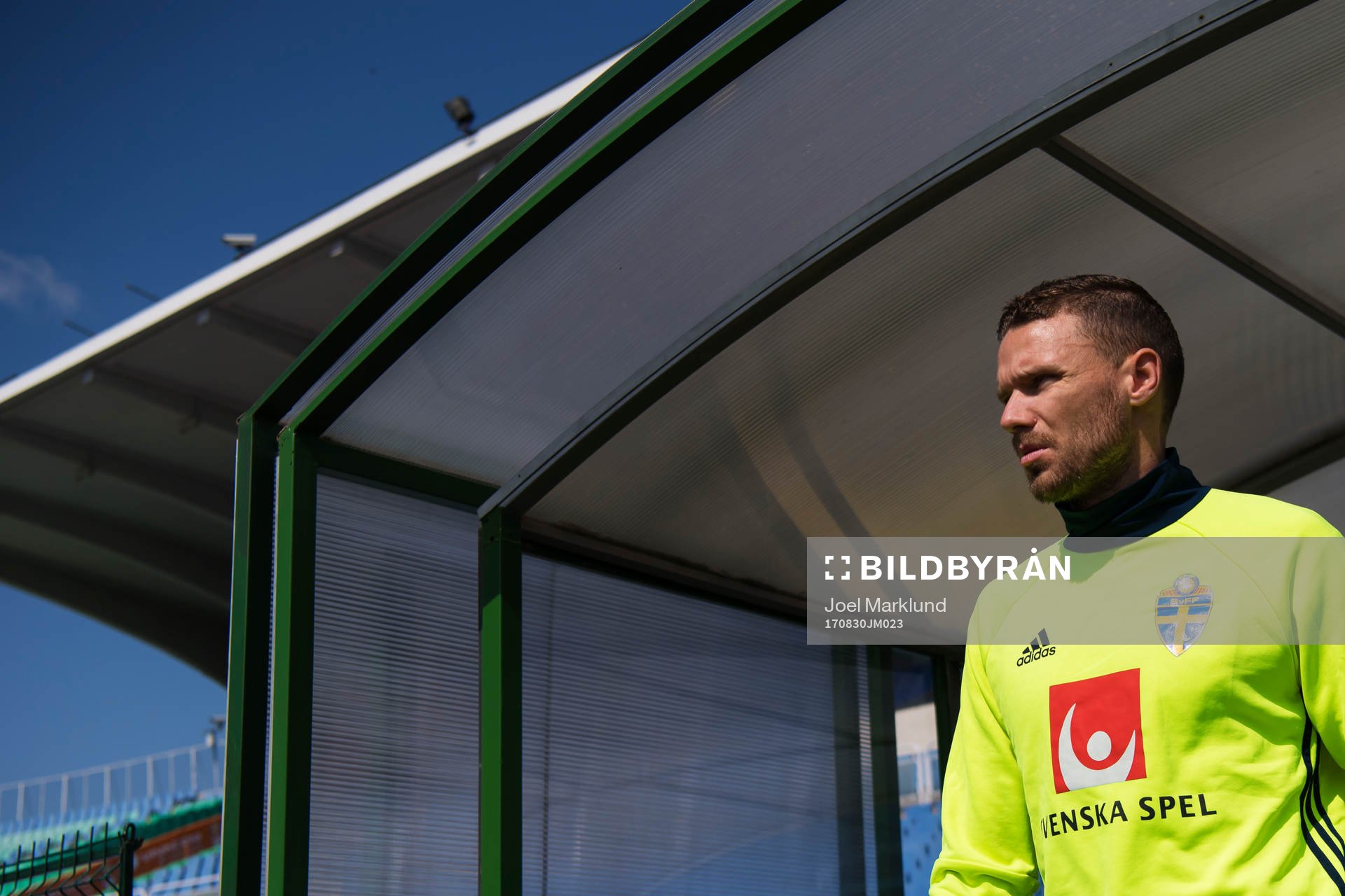 Marcus Berg på väg ut till Sveriges fotbollslandslags