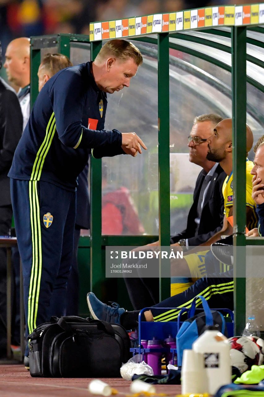 Sveriges assisterande tränare Peter Wettergren ger