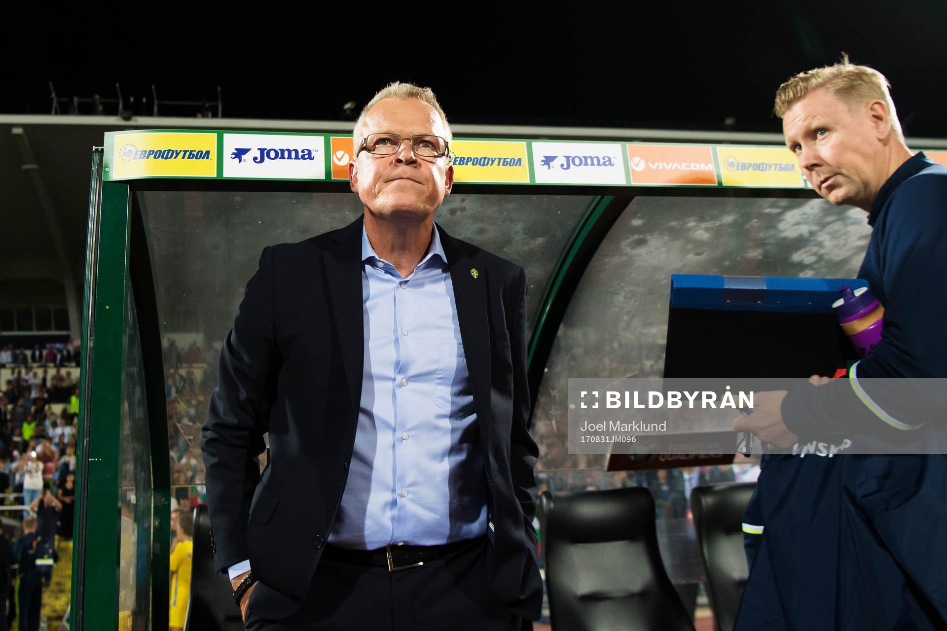 Sveriges förbundskapten Janne Andersson och assisterande