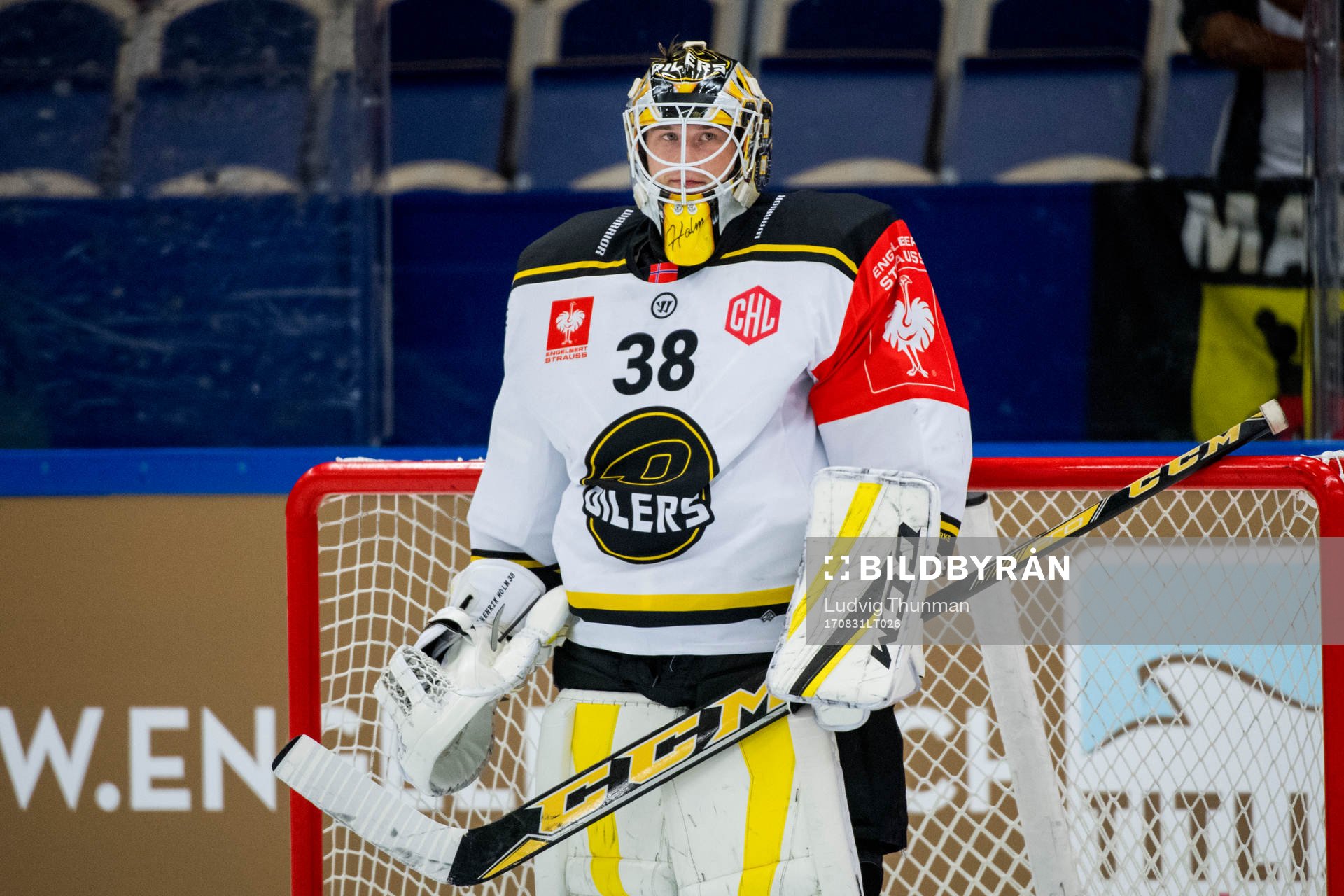 Goalkeeper Henrik Holm of Stavanger Oilers