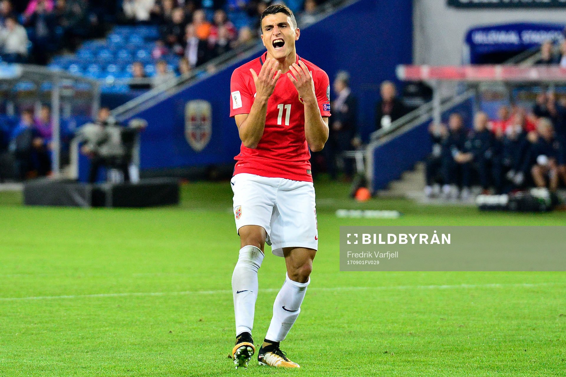 Mohamed Elyounoussi of Norway looks dejected