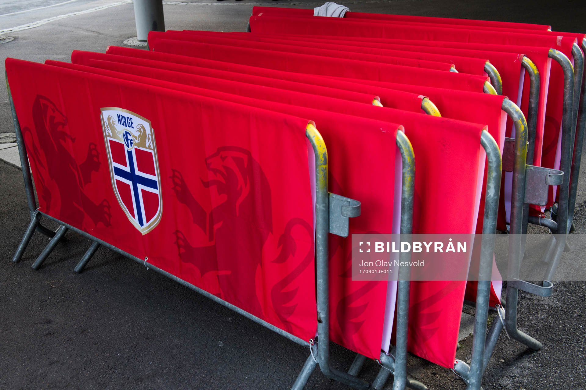 Stacked fences outside Ullevaal Stadium