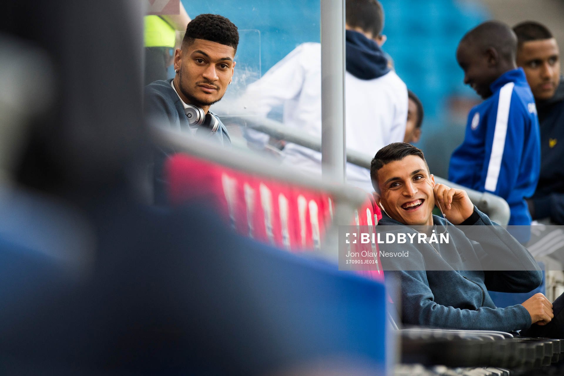 Joshua King and Mohamed Elyounoussi of Norway