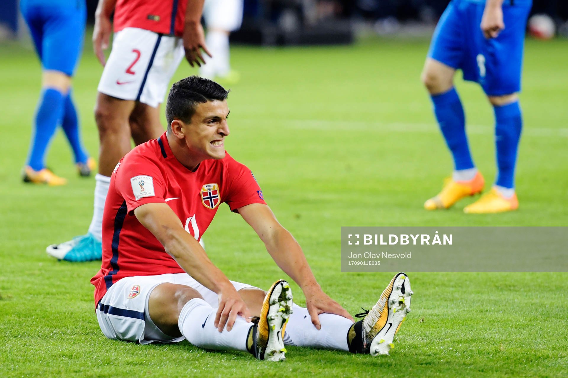 Mohamed Elyounoussi of Norway looks dejected