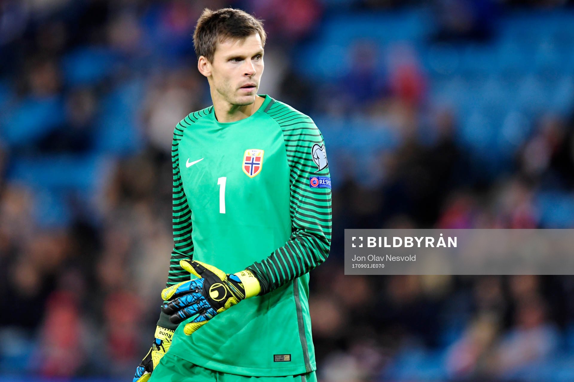 Goalkeeper Rune Almenning Jarstein of Norway
