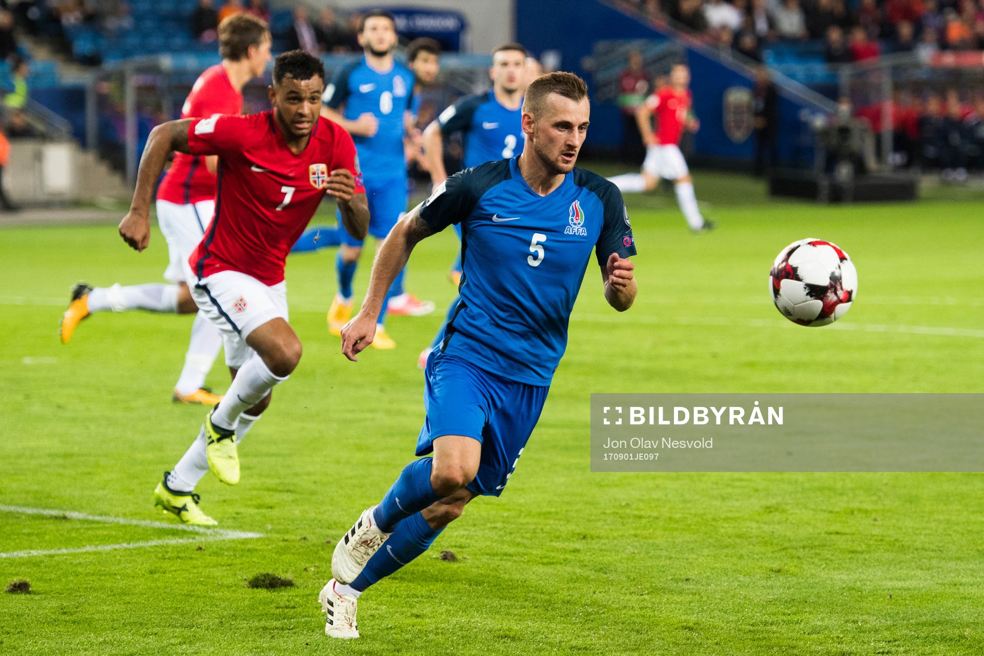 Joshua King of Norway and Maksim Medvedev of Azerbaijan