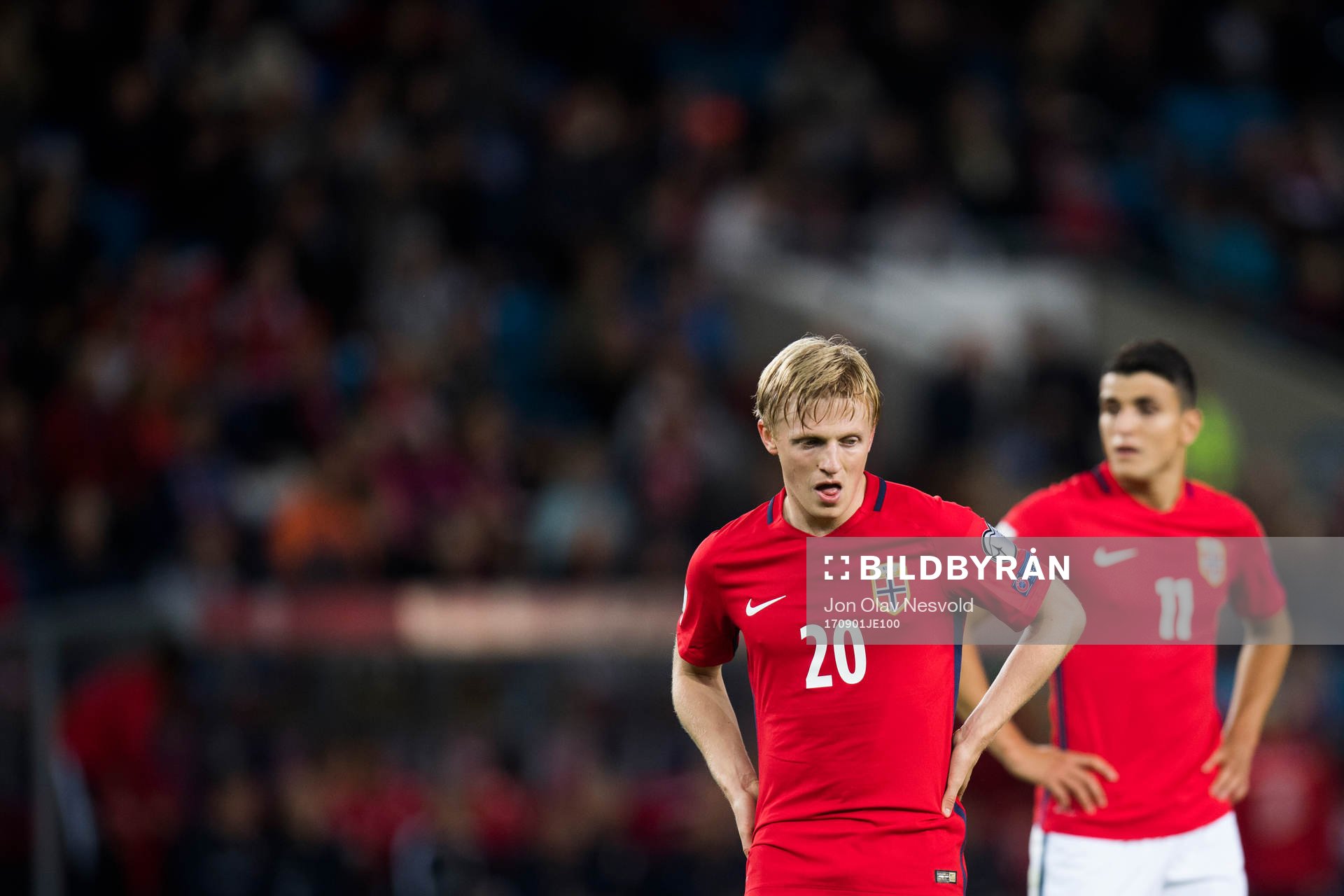 Mats Møller Dæhli and Mohamed Elyounoussi of Norway