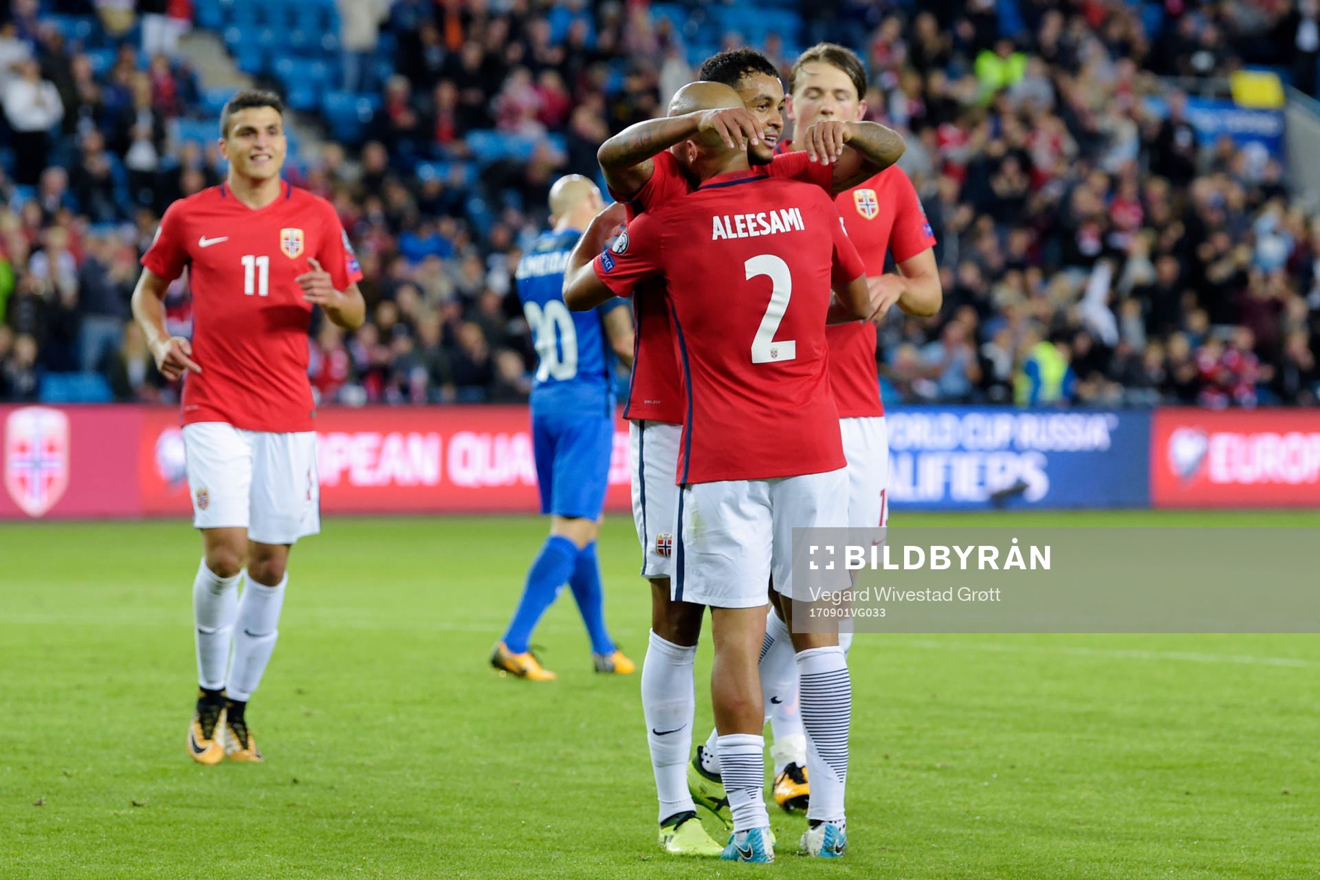 Haitam Aleesami of Norway celebrates with Joshua King
