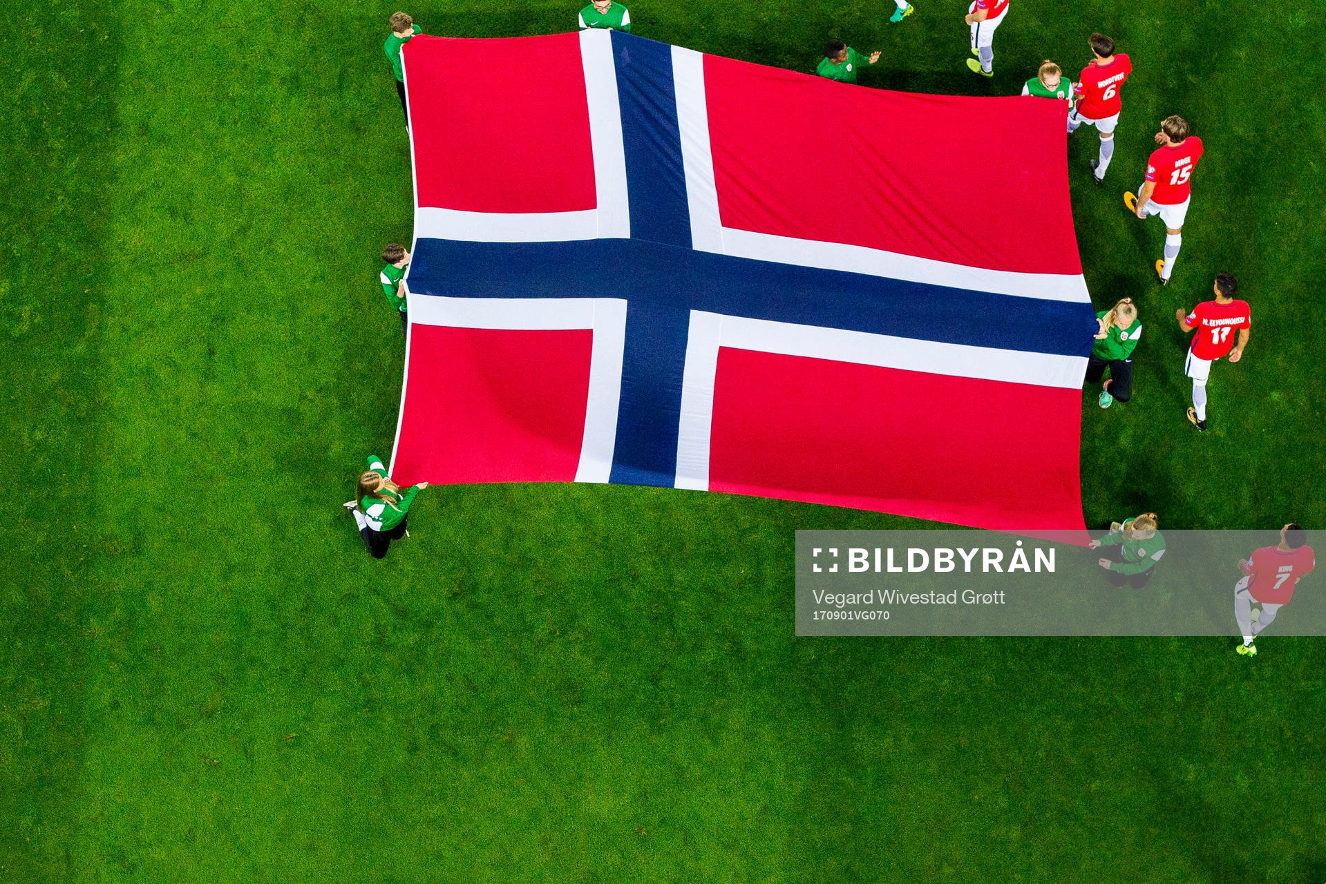 Norway enter the pitch