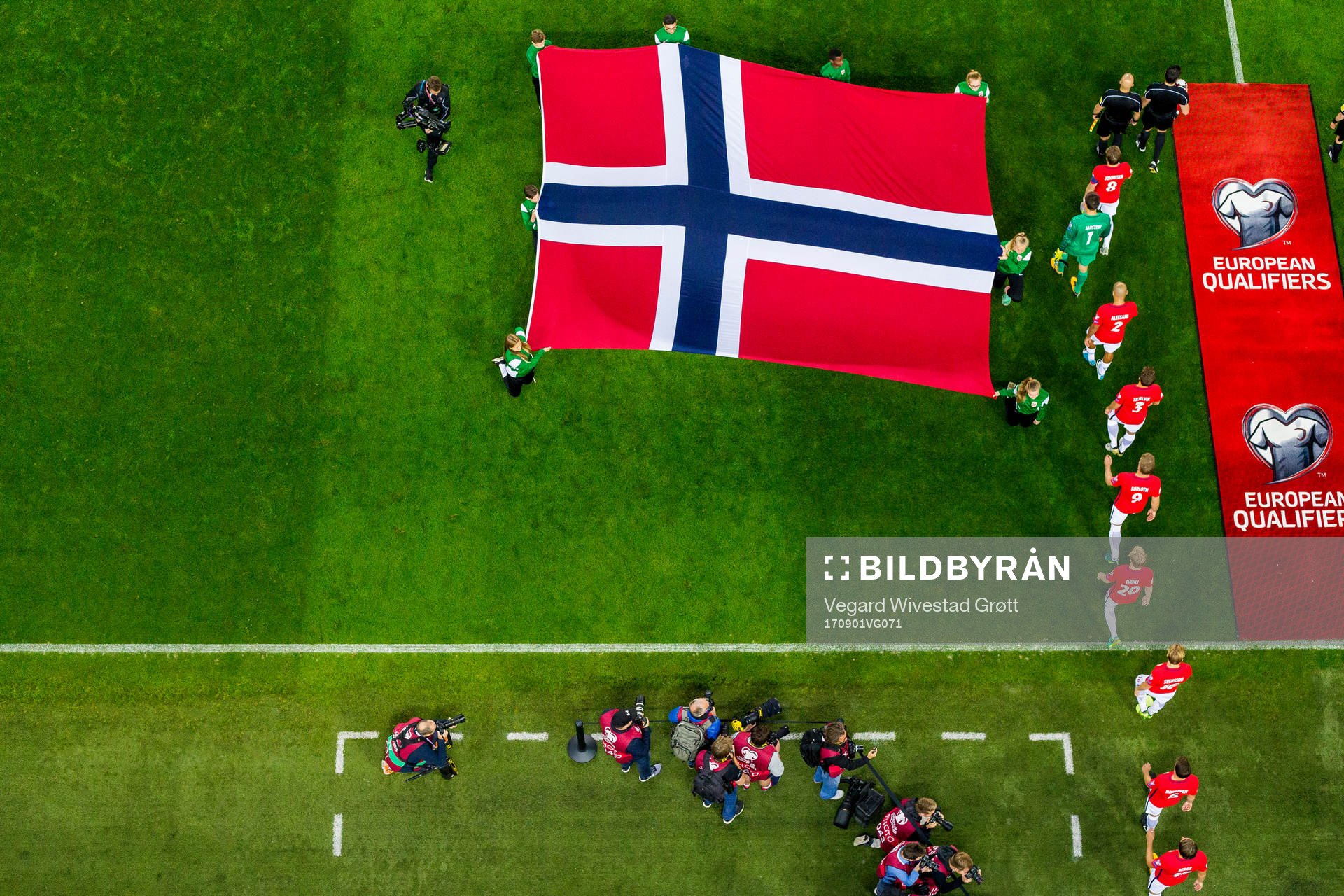 Norway enter the pitch