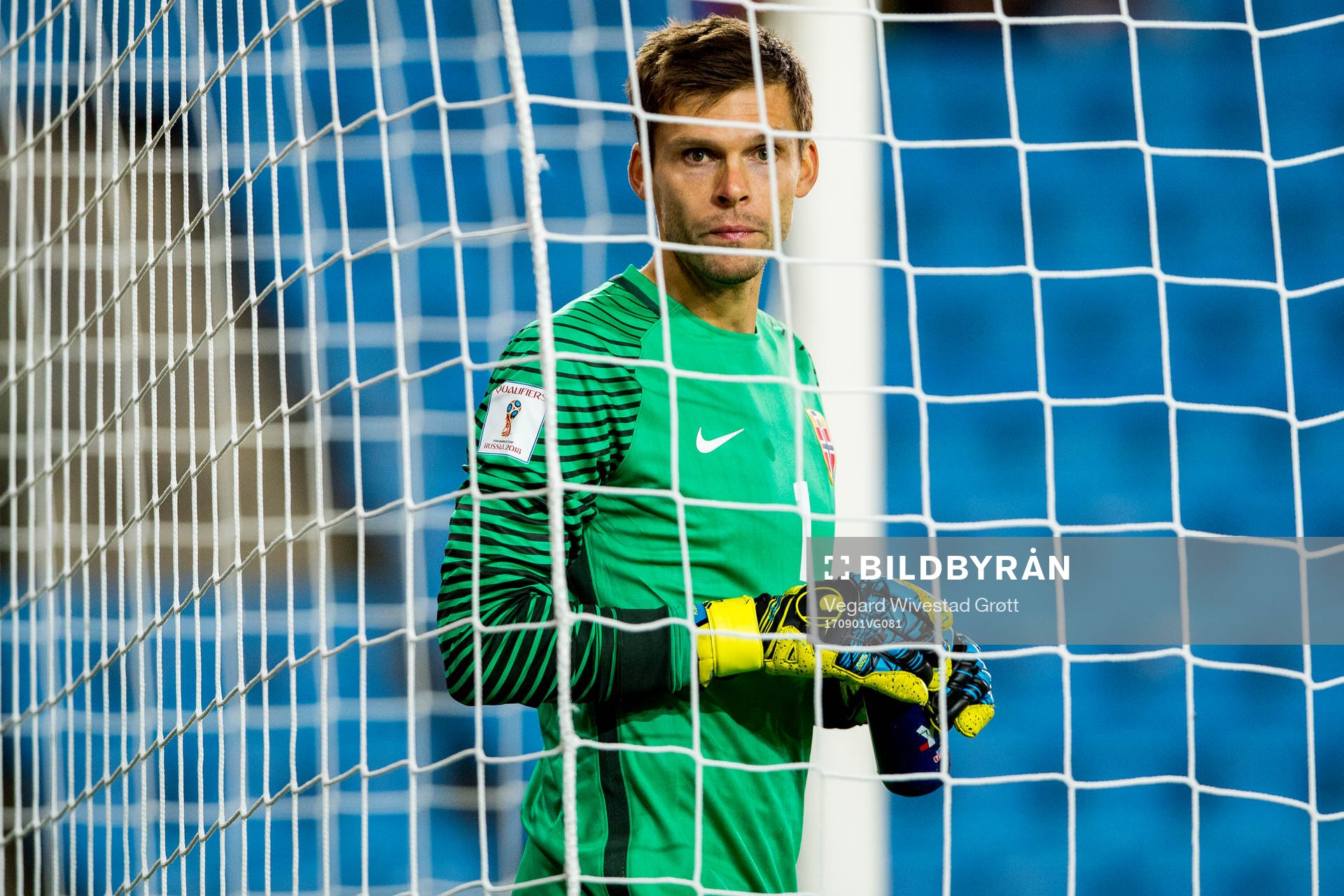 Goalkeeper Rune Almenning Jarstein of Norway