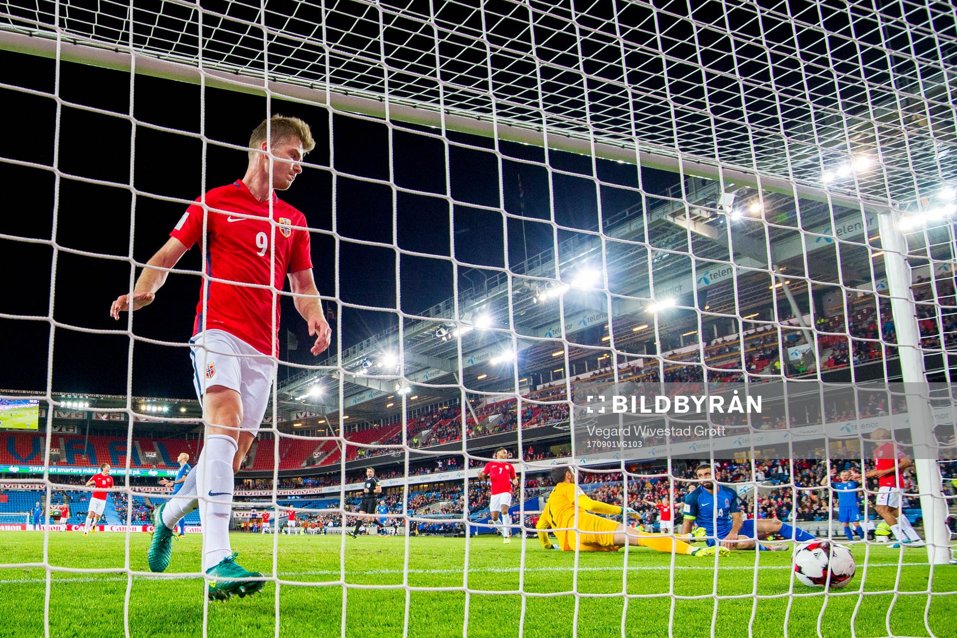 Alexander Sørloth picks up the ball