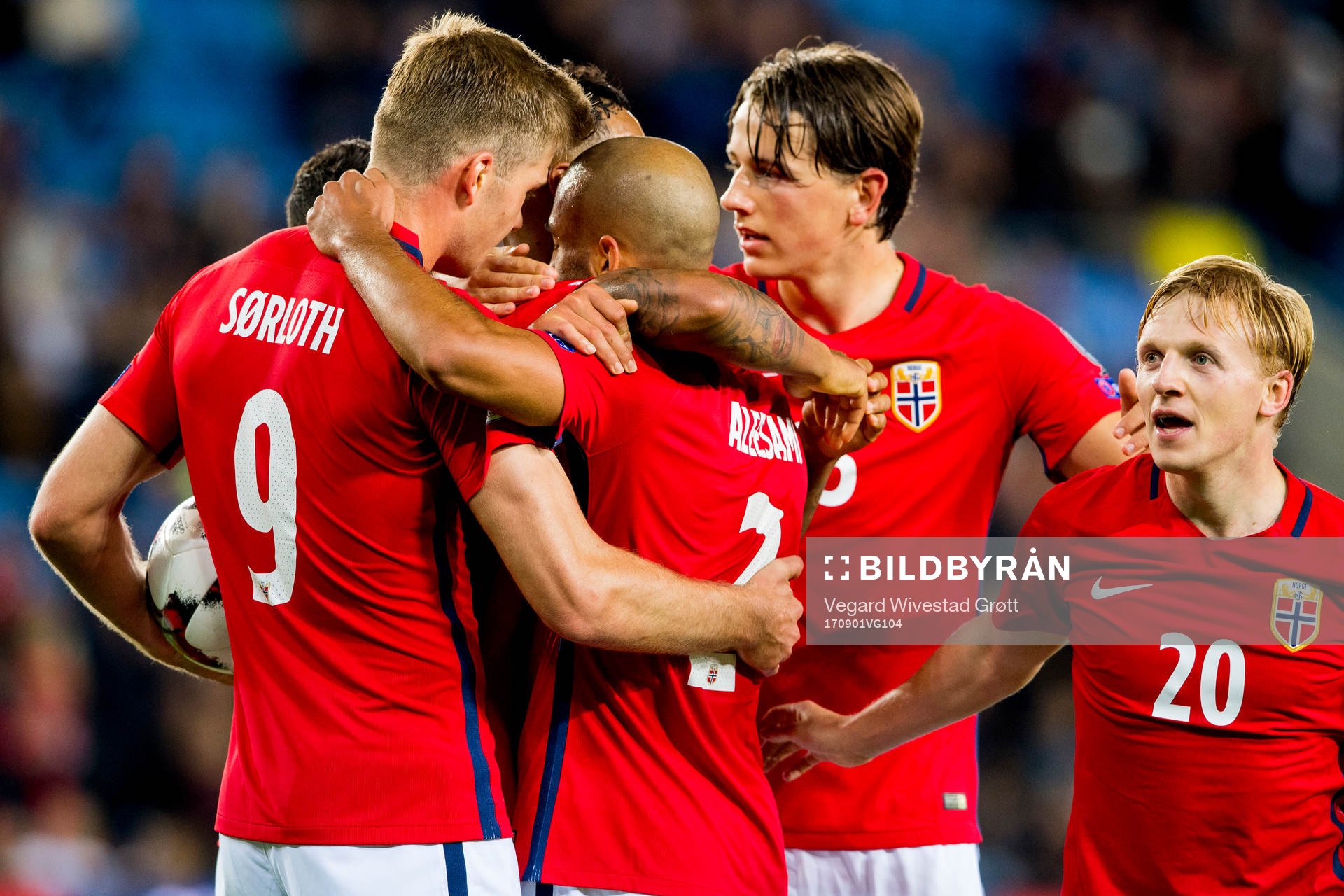 Alexander Sørloth, Haitam Aleesami, Sander Berge and Mats