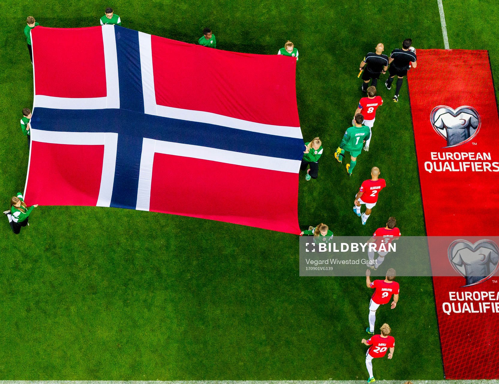Norway enter the pitch
