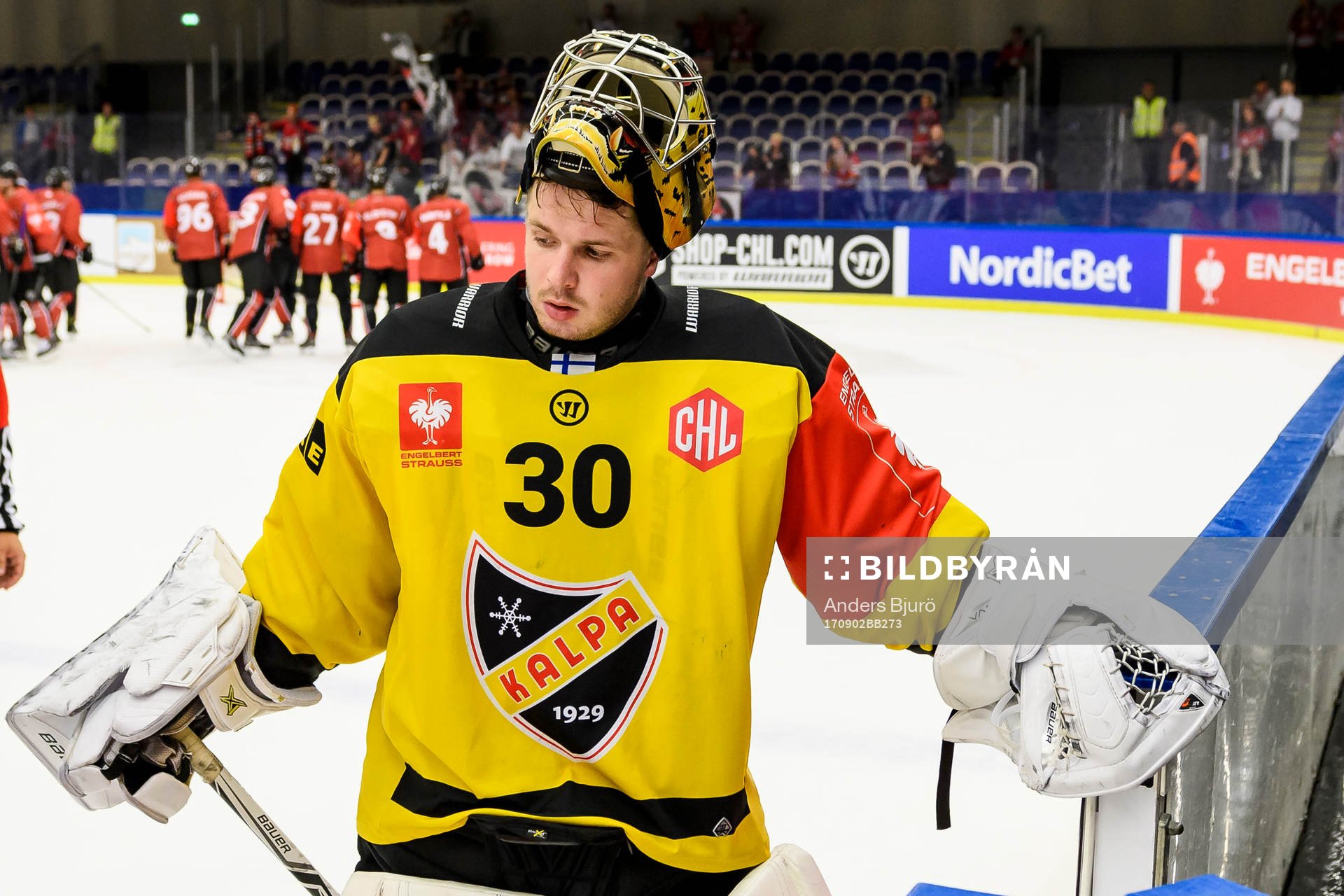 Goalkeeper Dennis Godla of KalPa looks dejected when he