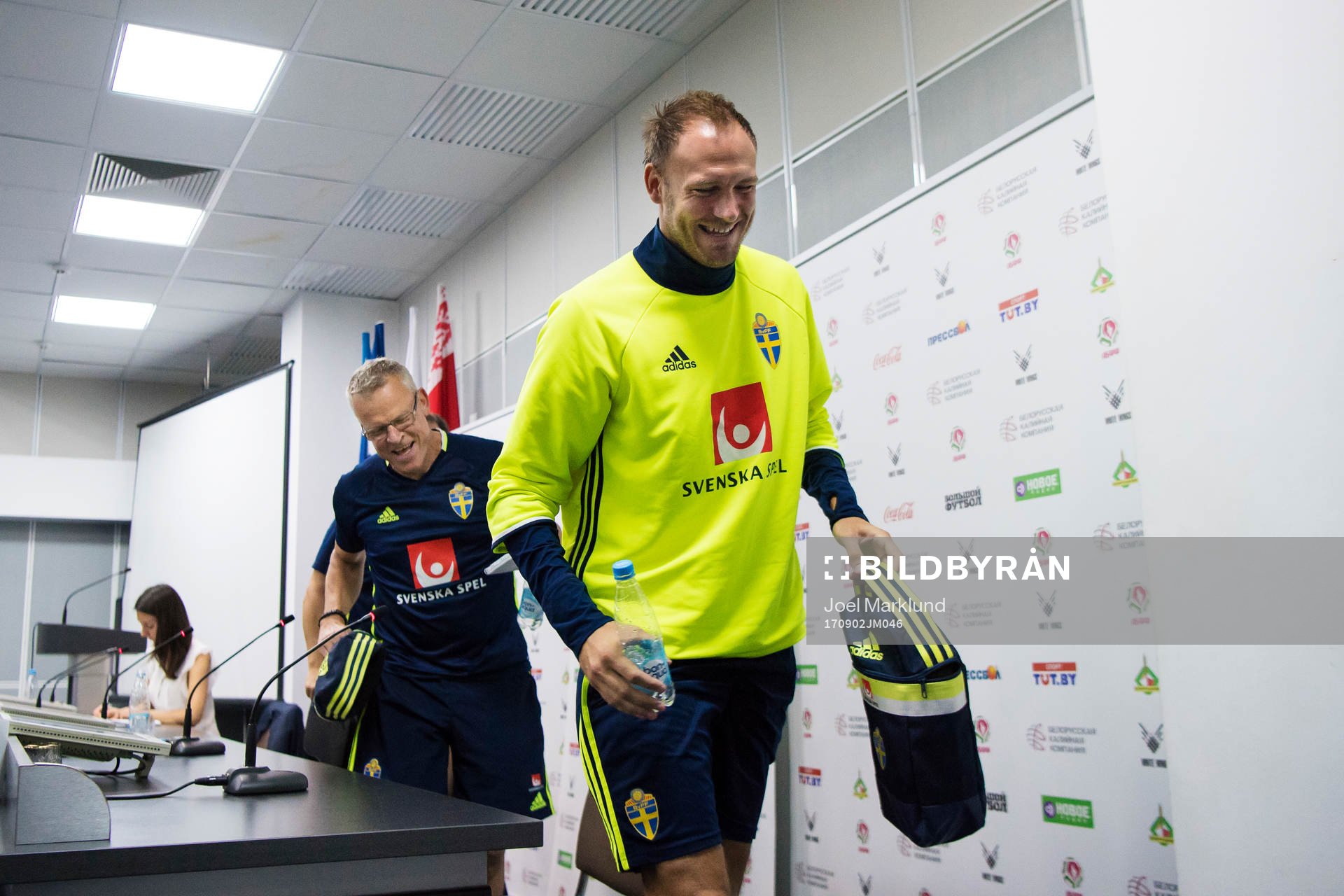 Förbundskapten Janne Andersson och Andreas Granqvist