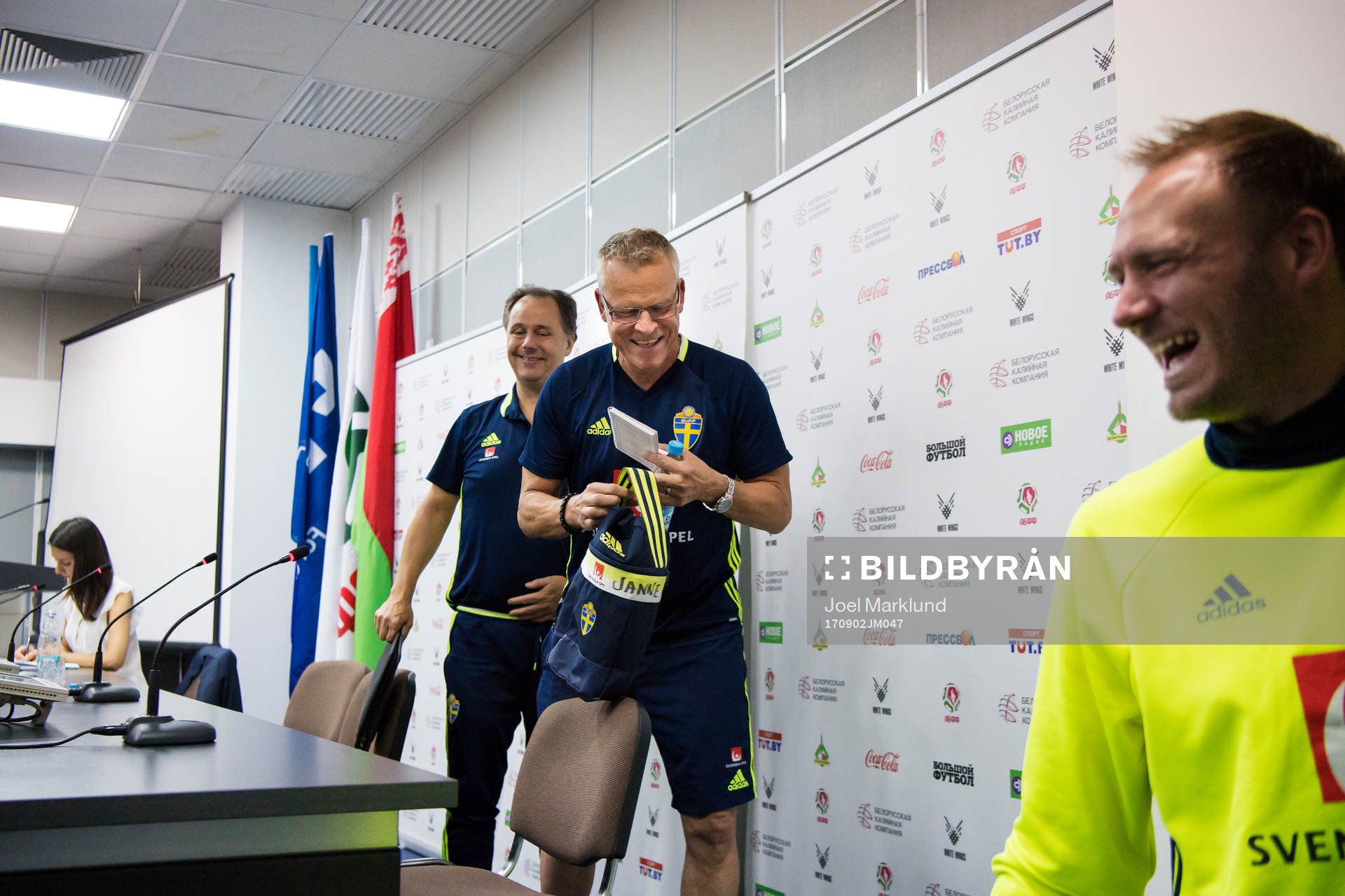 Förbundskapten Janne Andersson och Andreas Granqvist
