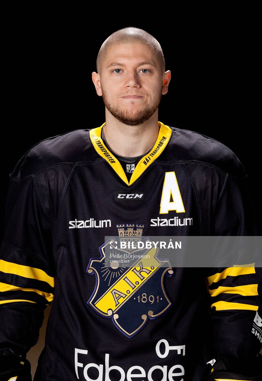 AIK:s Andreas Hjelm poserar för ett porträtt den 1 september 2017 i Stockholm.