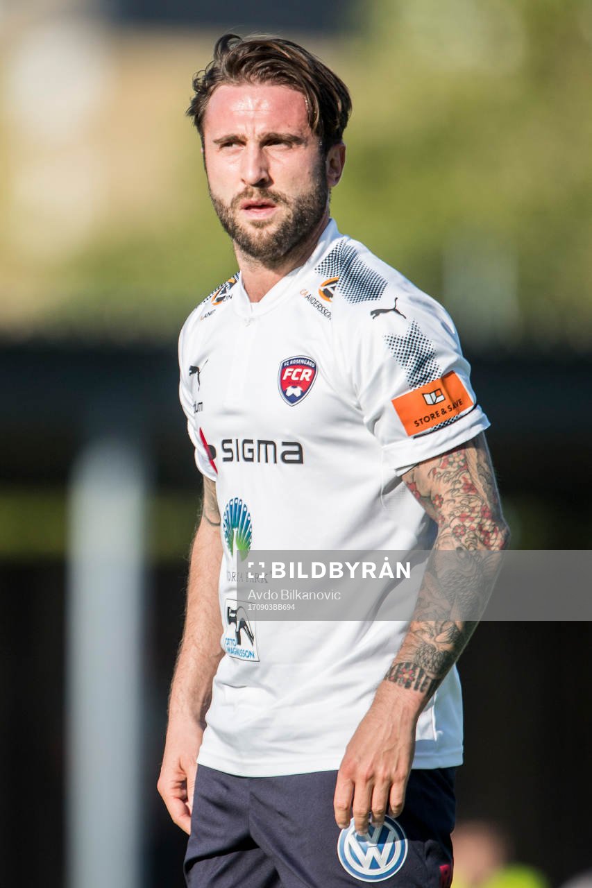 Rosengårds Valentino Lai under fotbollsmatchen i Division 1 Södra mellan Rosengård och Landskrona den 3 september 2017 i Malmö.