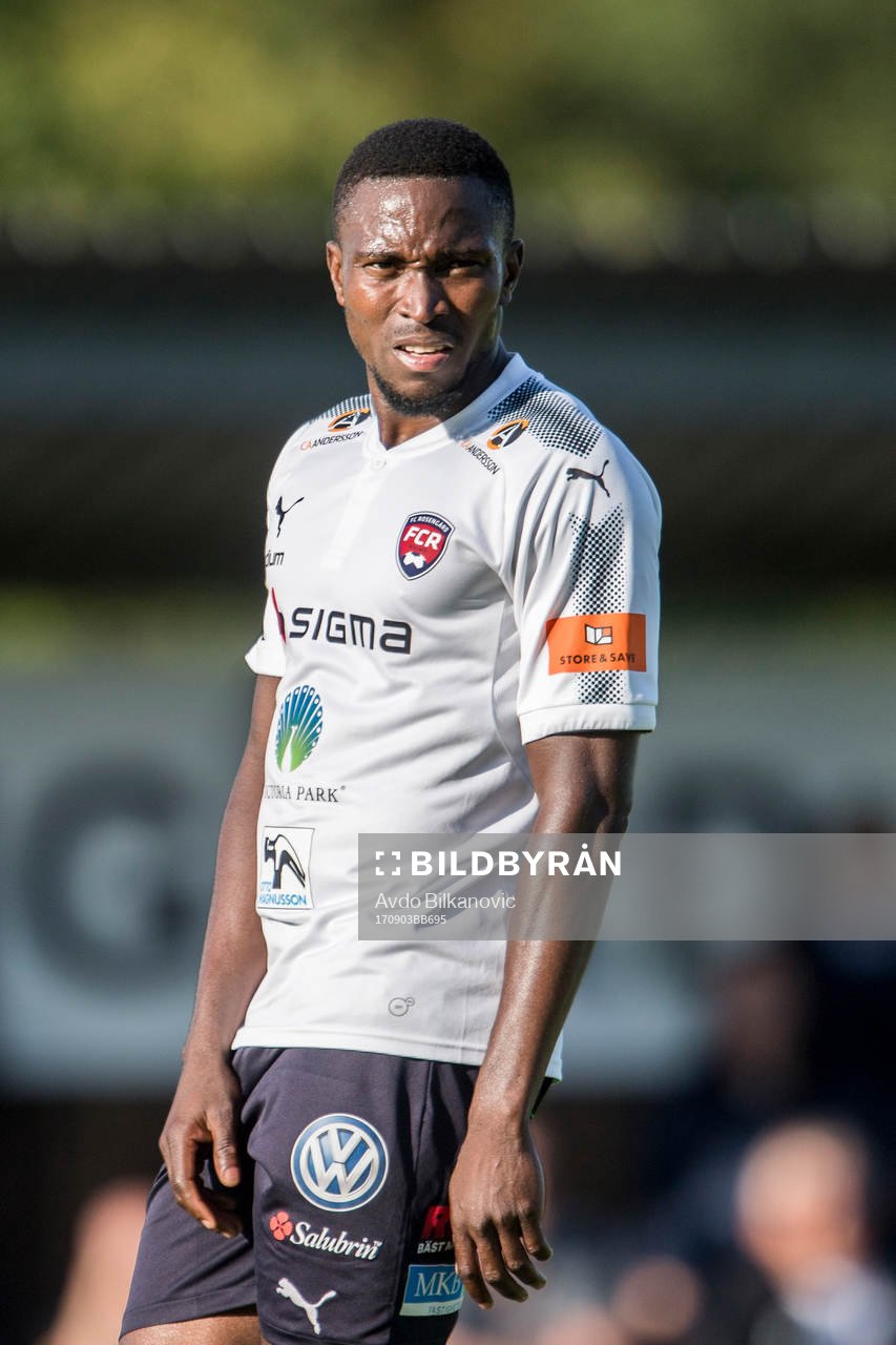 Rosengårds Othuke Christian Ajakpoloho under fotbollsmatchen i Division 1 Södra mellan Rosengård och Landskrona den 3 september 2017 i Malmö.