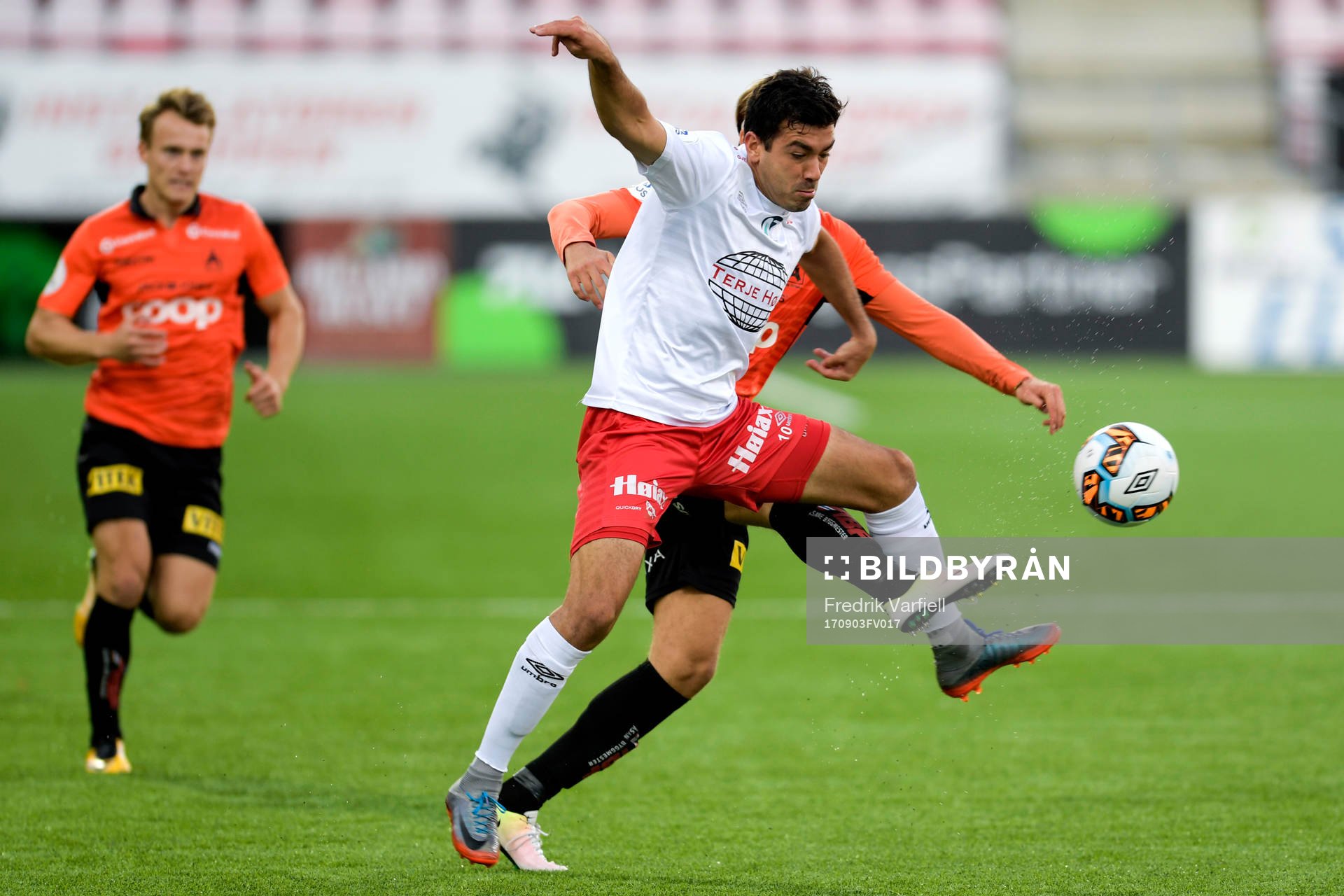 Sanel Kapidzic of Fredrikstad during the OBOS-ligaen match between Fredrikstad and Åsane on September 3, 2017 in Fredrikstad.
