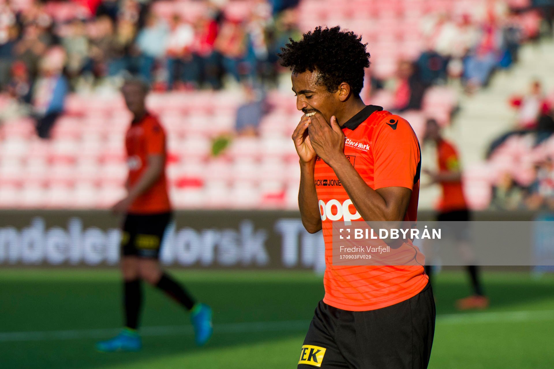 Senai Eyob Hagos of Åsane reacts